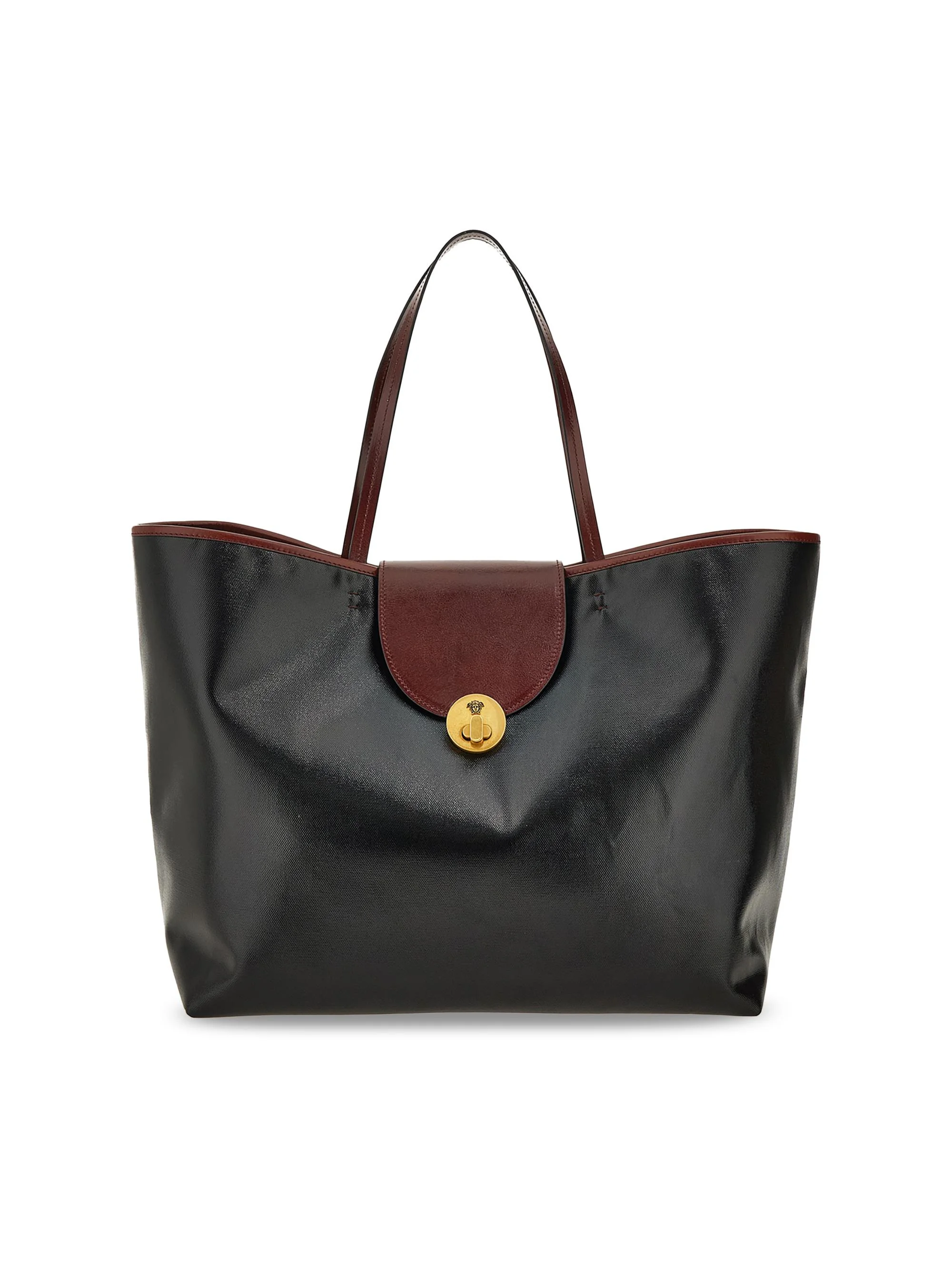 Women's Vivian Large Coated Canvas Tote - Black Rosewood Gold - 1