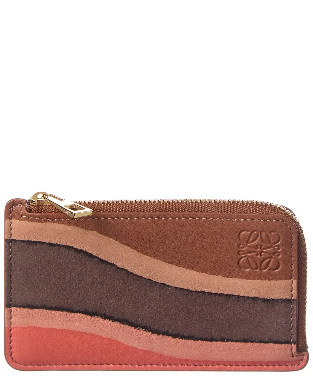 Loewe Coin Landscape Leather & Suede Card Holder - 1