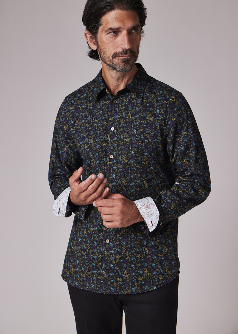 Black Organic Cotton 'Globe Flower' Shirt 4