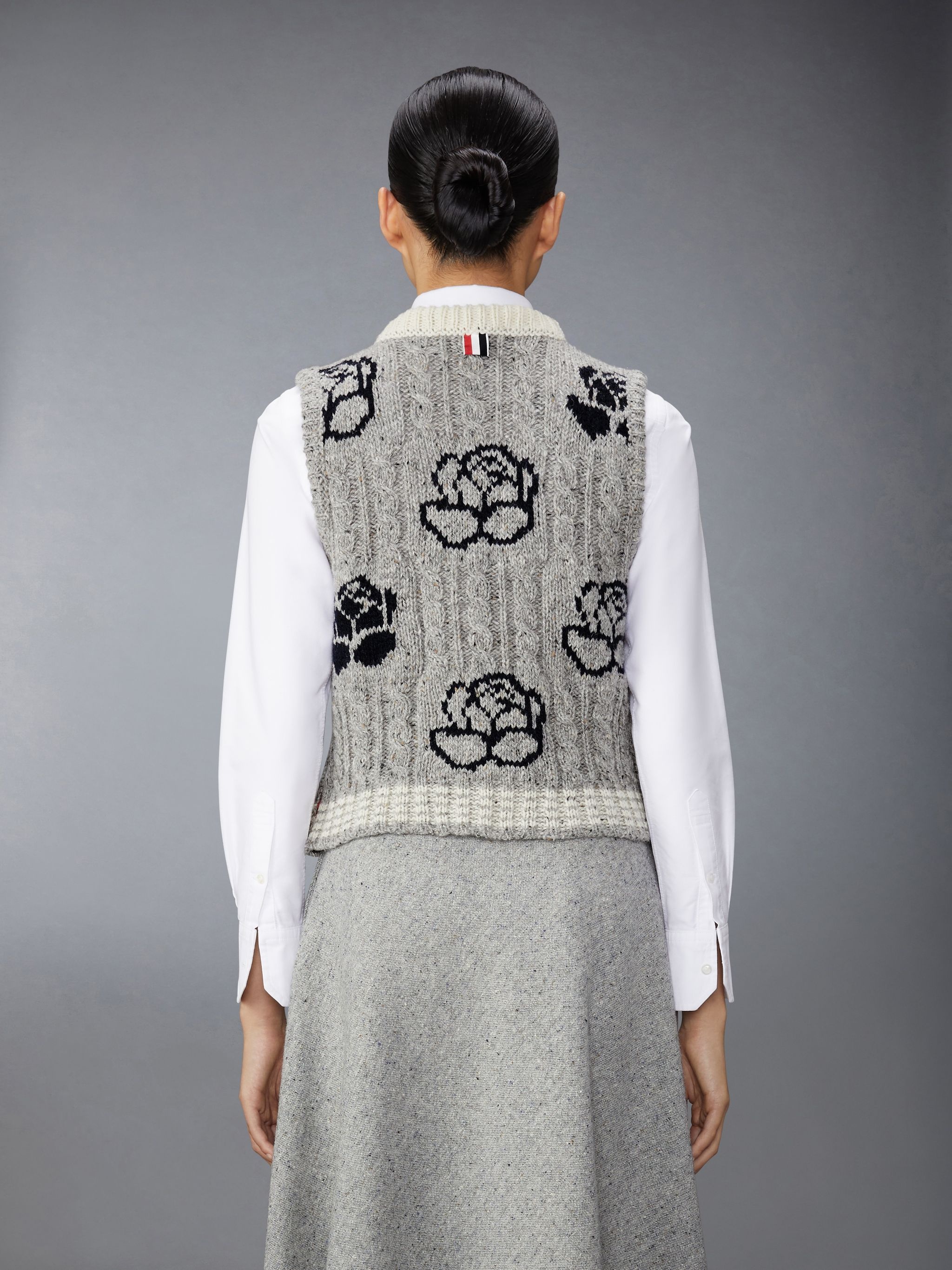 Donegal Cable Check and Rose Cropped Shell Top - 2
