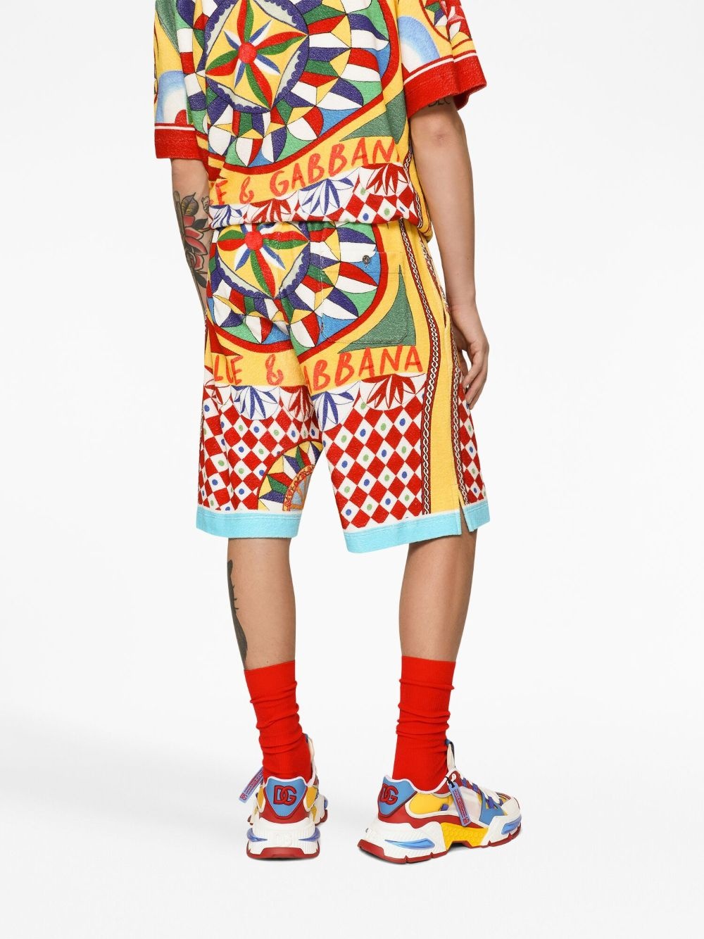 Carreto-print cotton bermuda shorts - 5