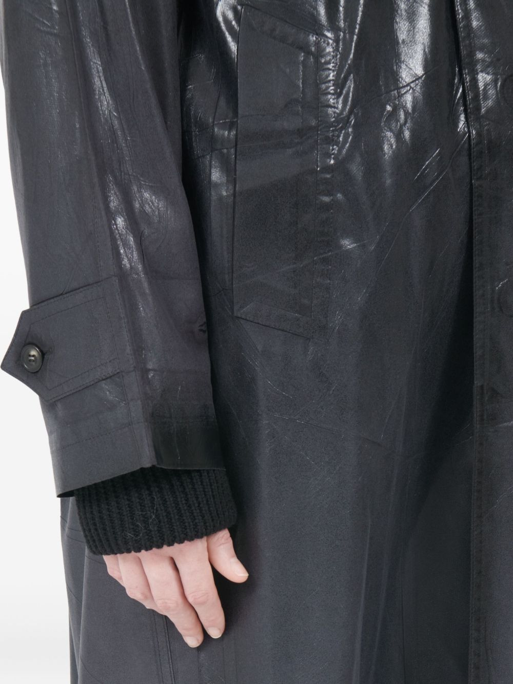 crackle-effect raincoat - 5