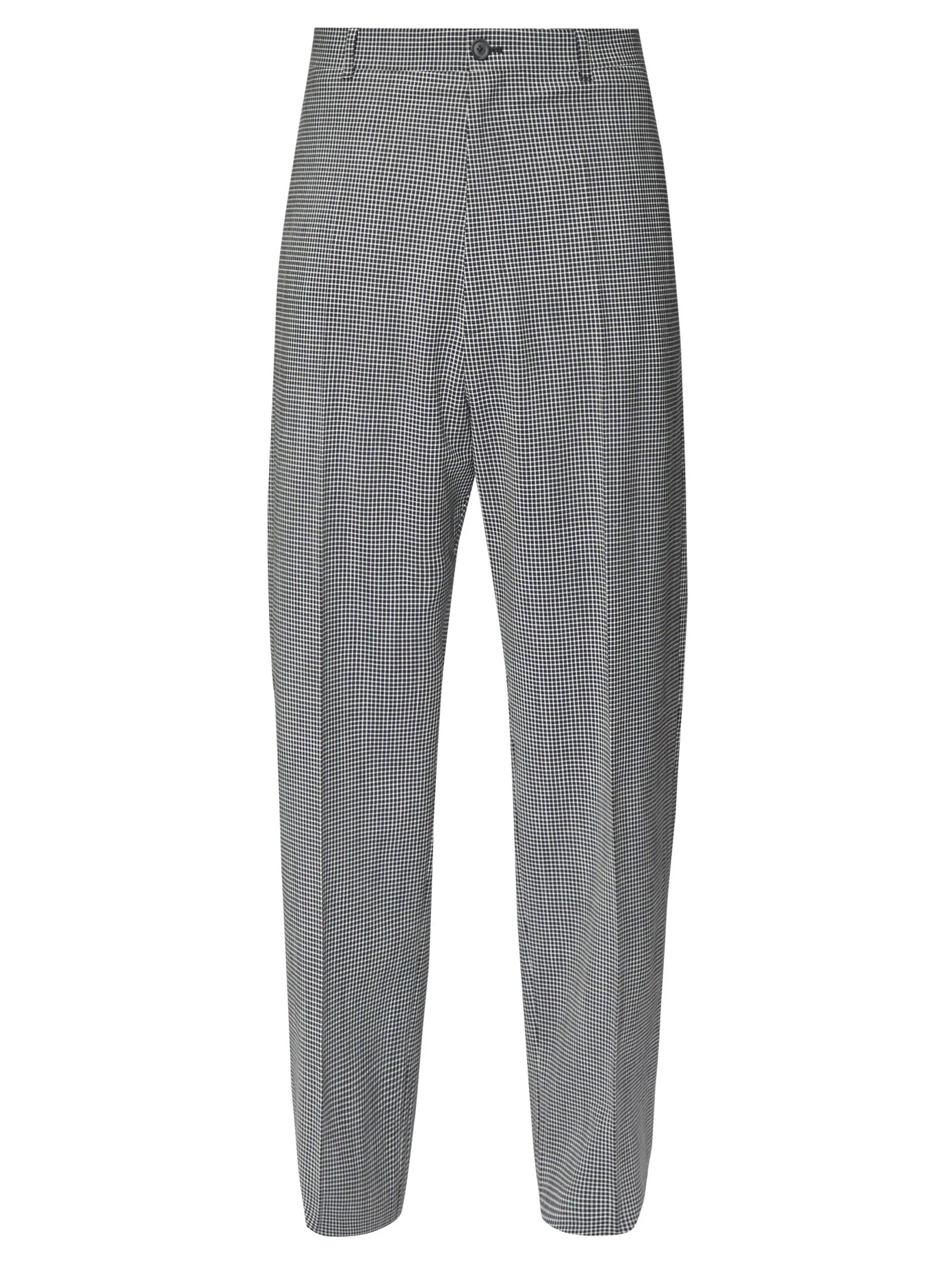 Checked wool-blend wide-leg trousers - 1