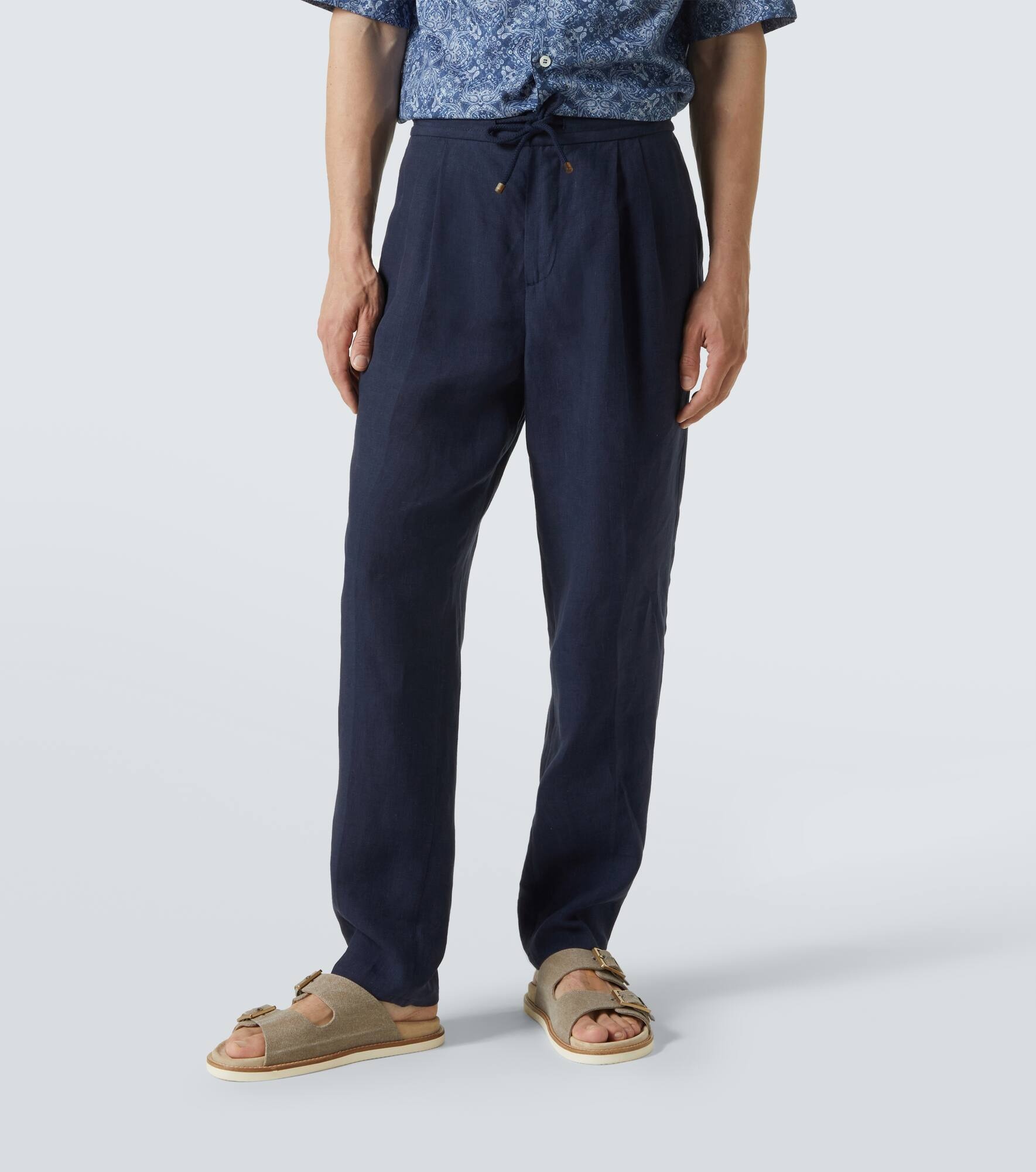 Linen straight pants - 3
