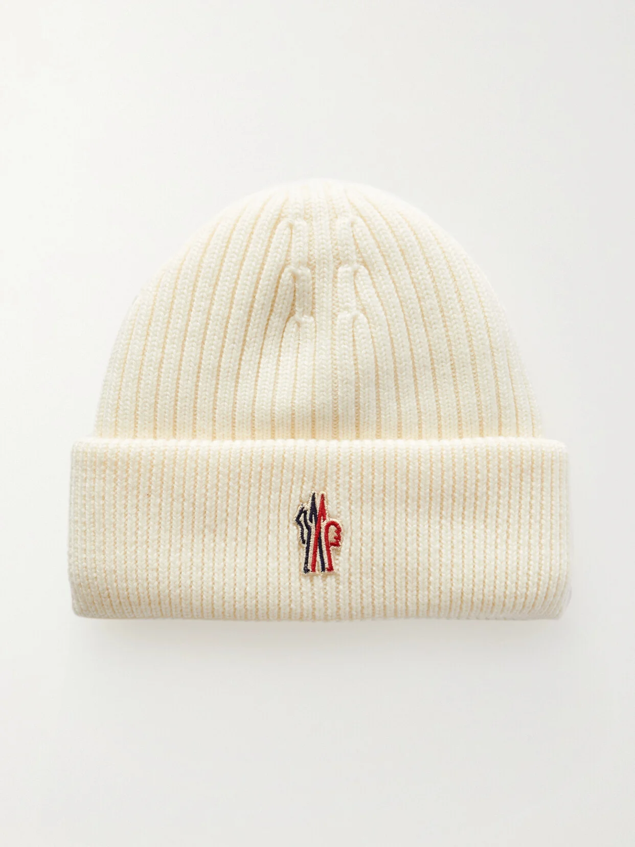Appliqued Padded Ribbed Wool Beanie - 1