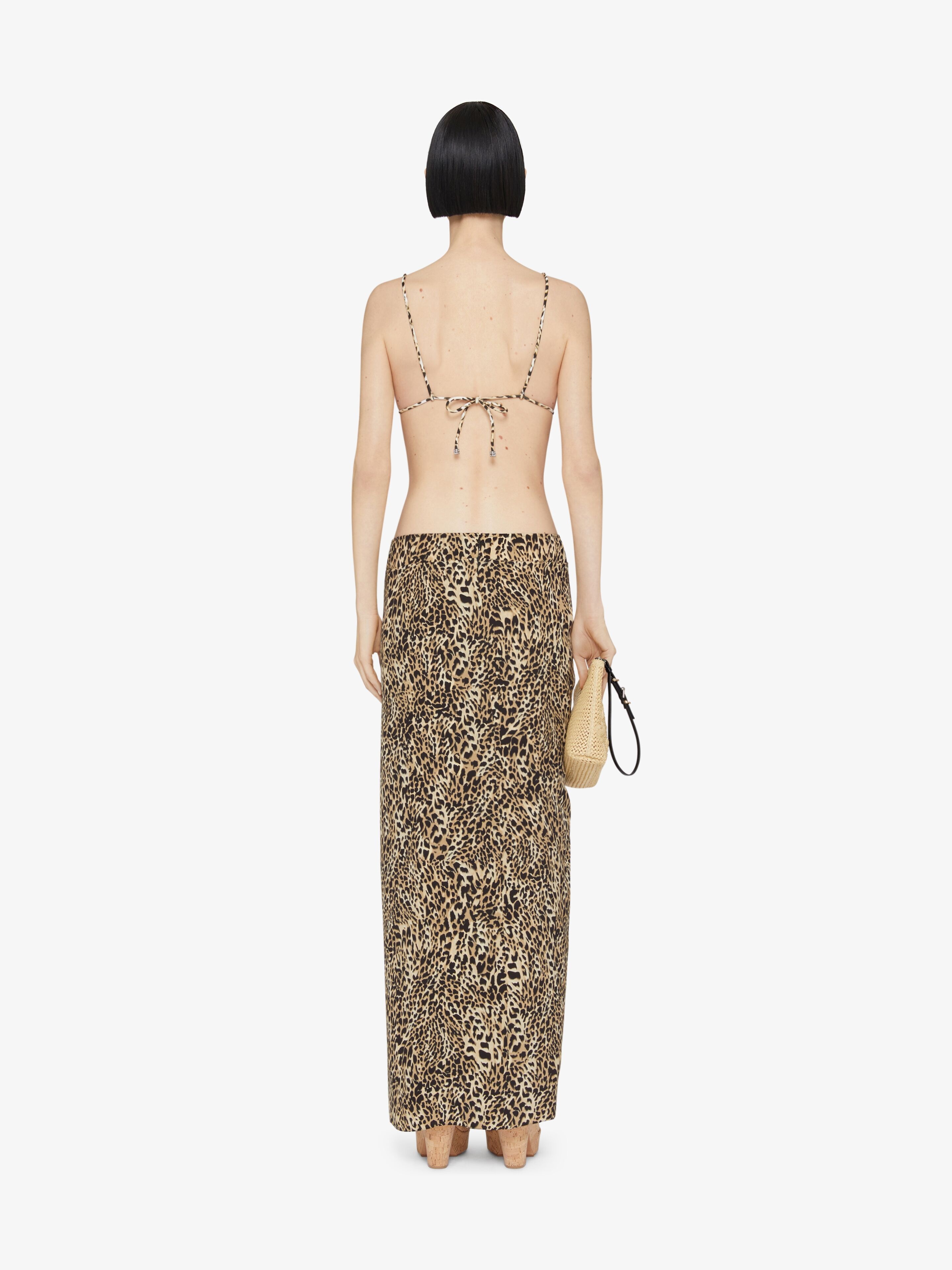 PRINTED DRAPED SKIRT IN SILK - 4