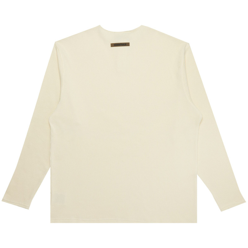 ESSENTIALS Fear of God Essentials Thermal Henley Long-Sleeve 'Buttercream' outlook