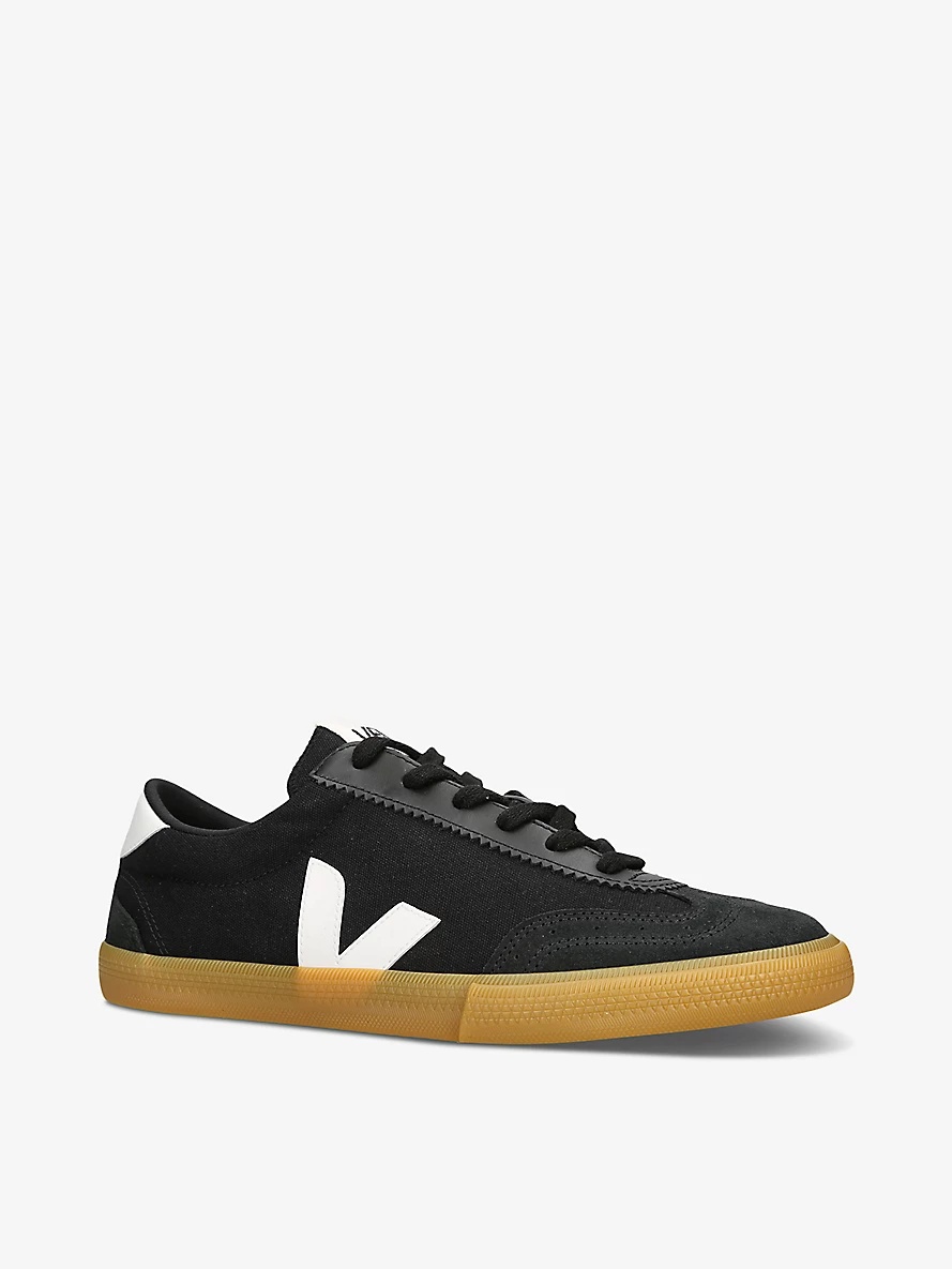 Volley V-logo canvas low-top trainers - 3