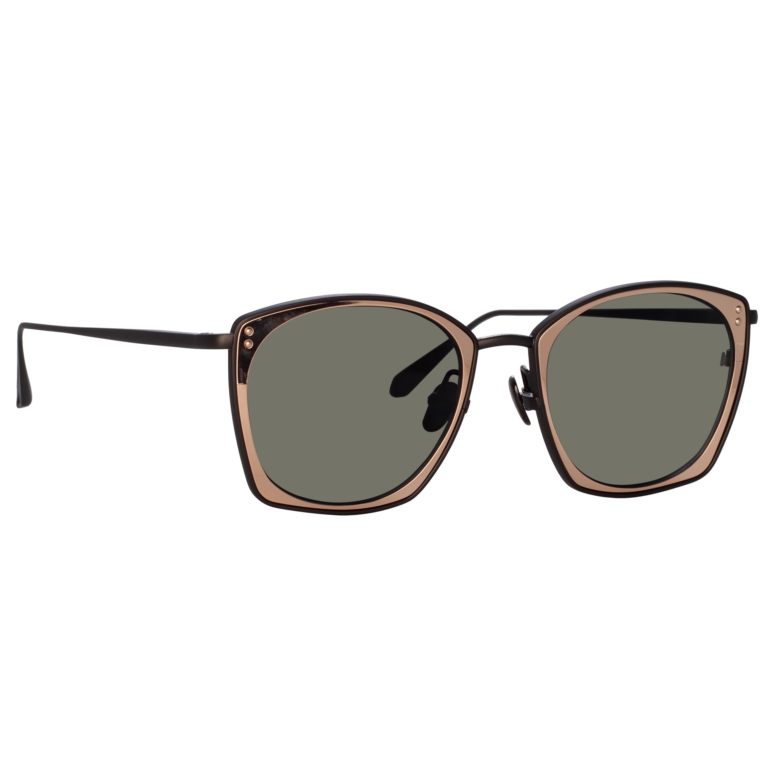 MILO SQUARE SUNGLASSES IN NICKEL AND ROSE GOLD - 2