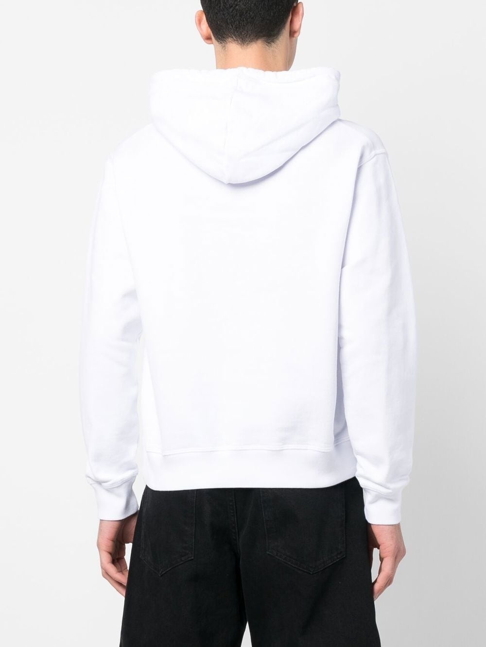 slogan-print cotton hoodie - 4