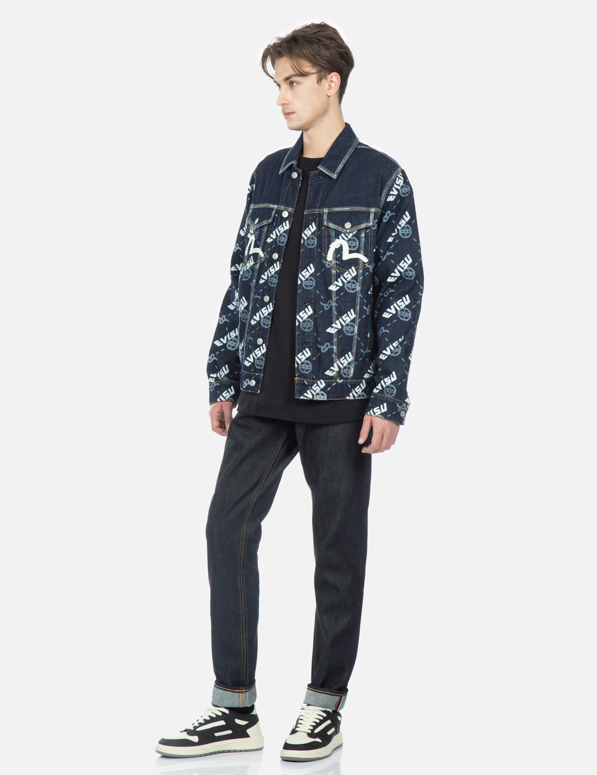 DOUBLE MONOGRAM PRINT DENIM JACKET - 3