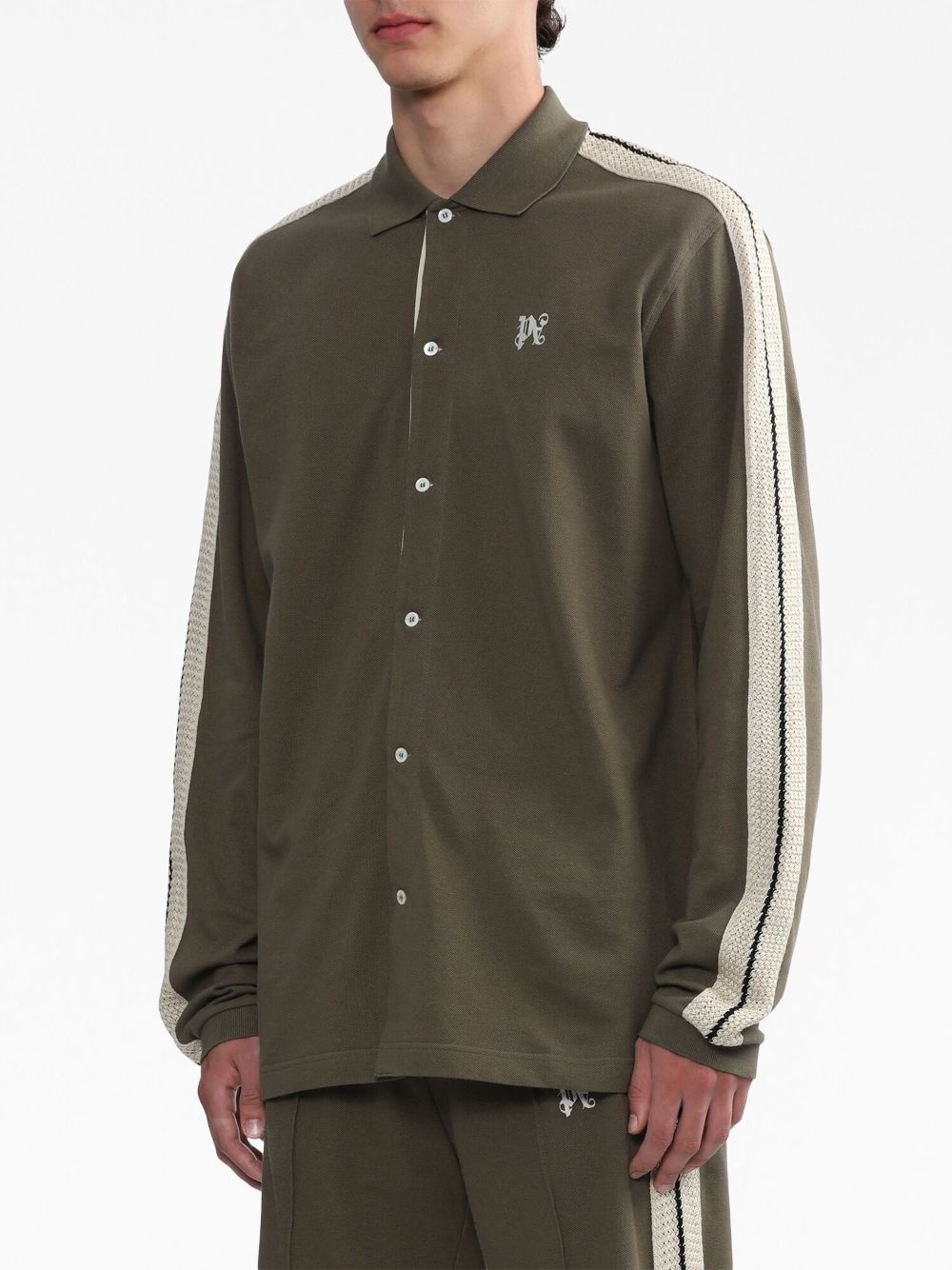 monogram-embroidered cotton shirt - 3