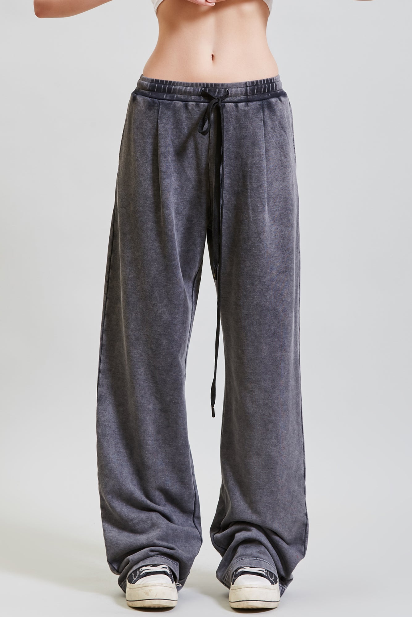 PLEATED WIDE LEG PANT - ACID BLACK | R13 - 3