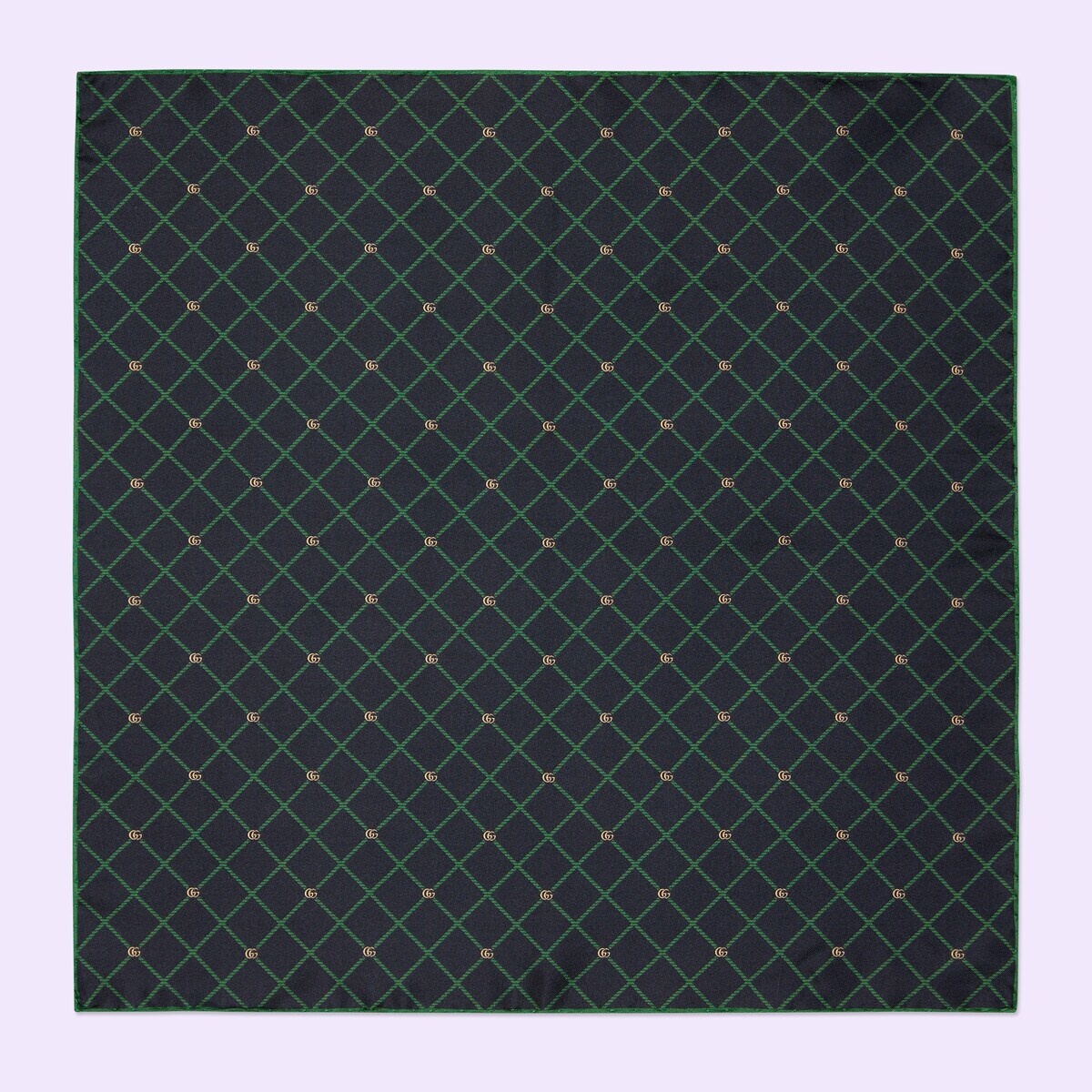Double G and check silk pocket square - 1