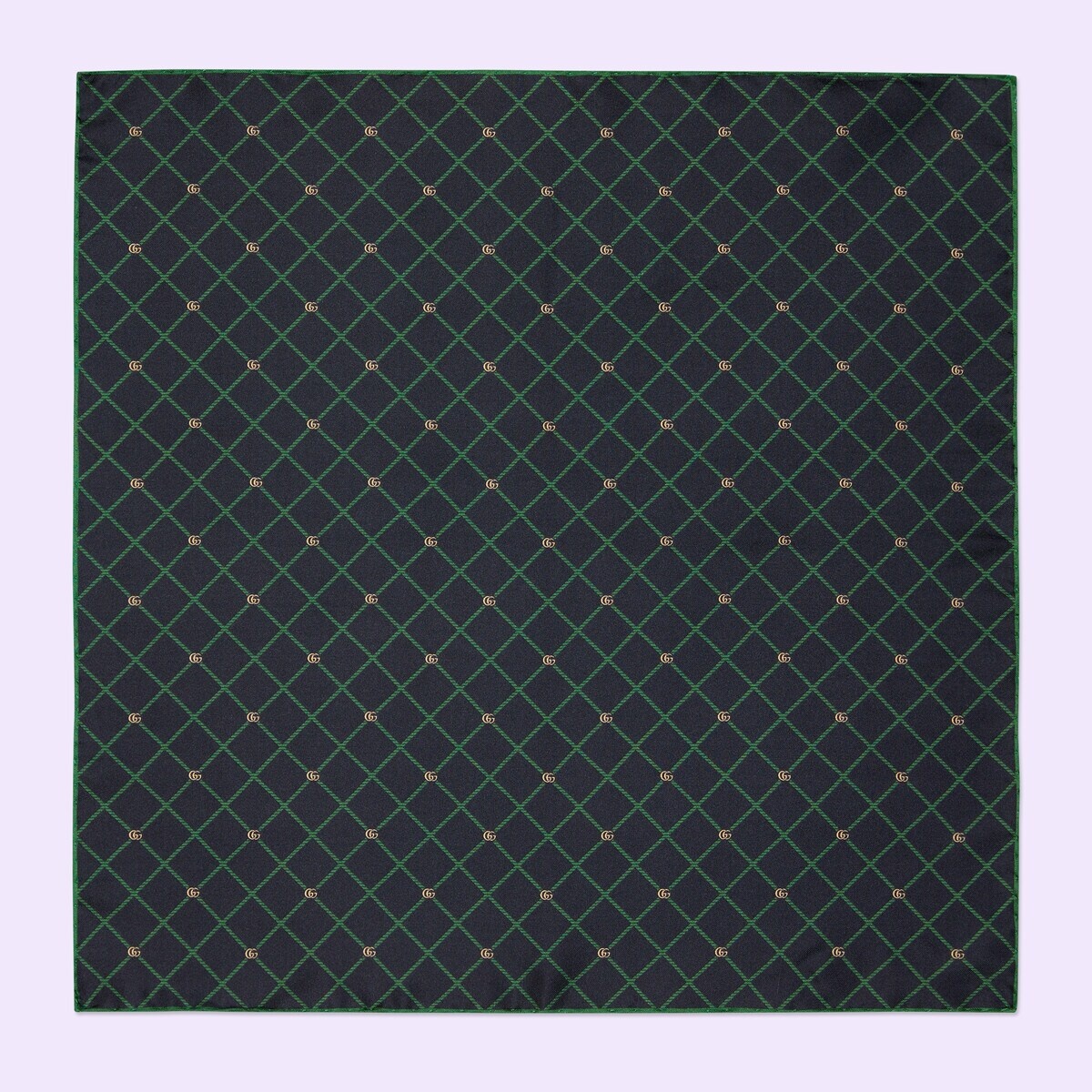 Double G and check silk pocket square - 1