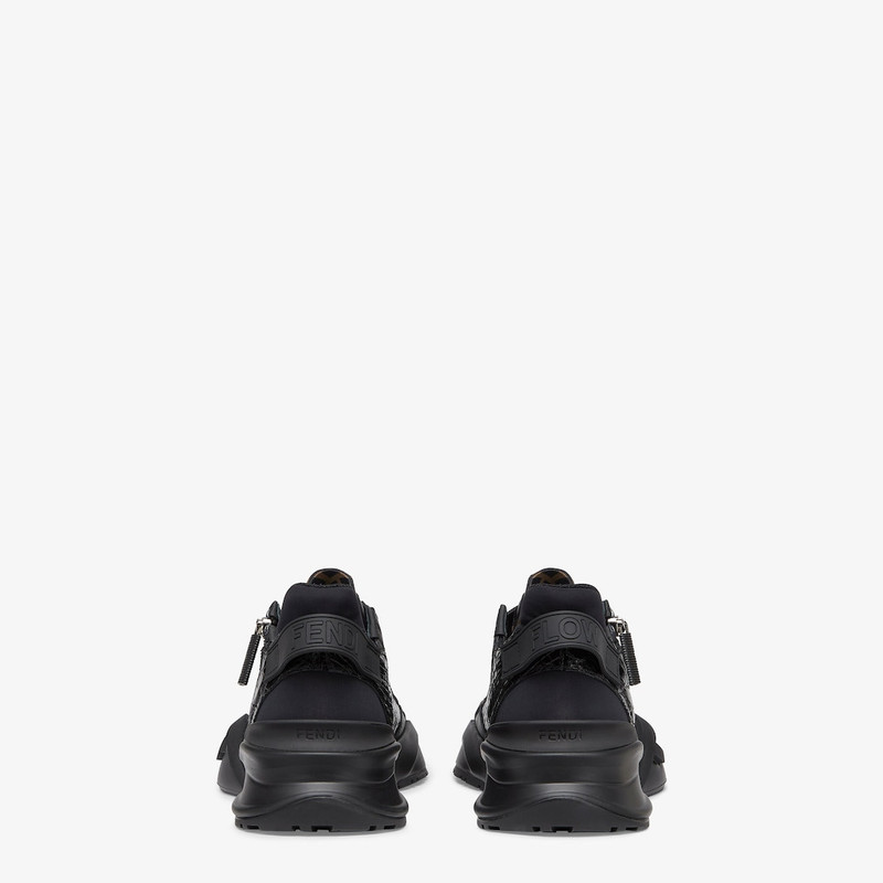 FENDI Black caiman low-tops outlook