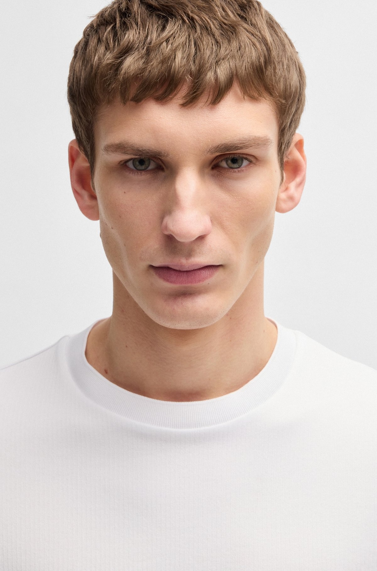 REGULAR-FIT T-SHIRT IN SEERSUCKER FABRIC - 3