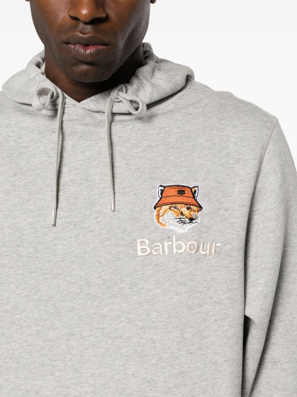 logo-embroidered cotton hoodie - 5