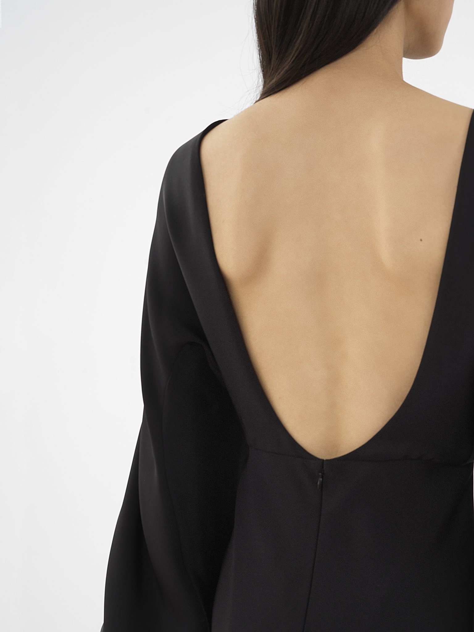 BOAT-NECK LONG FLARED DRESS - 7