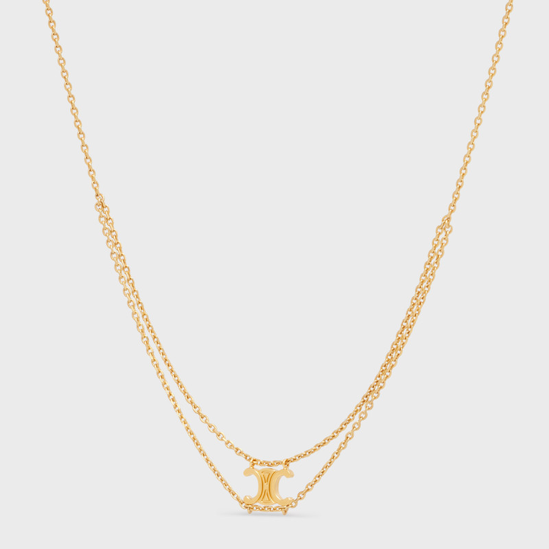 CELINE Triomphe Suspended Necklace in Brass with Gold Finish outlook