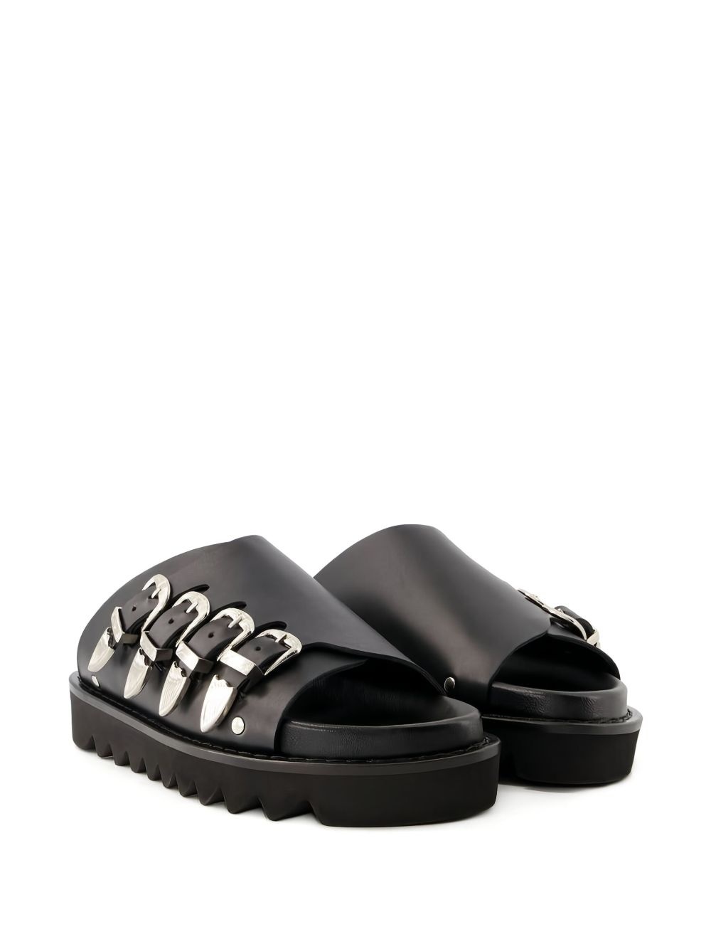 buckle-embellished slides - 2