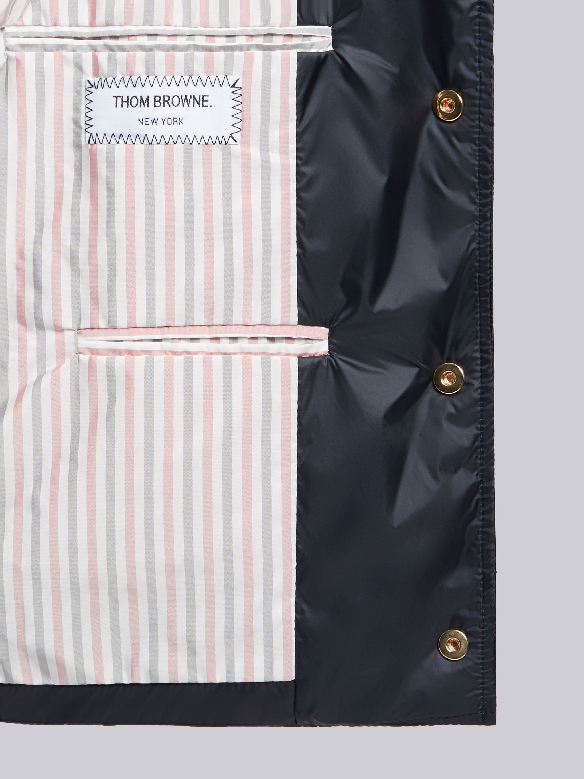 Navy Matte Nylon 4-Bar Down Vest - 7