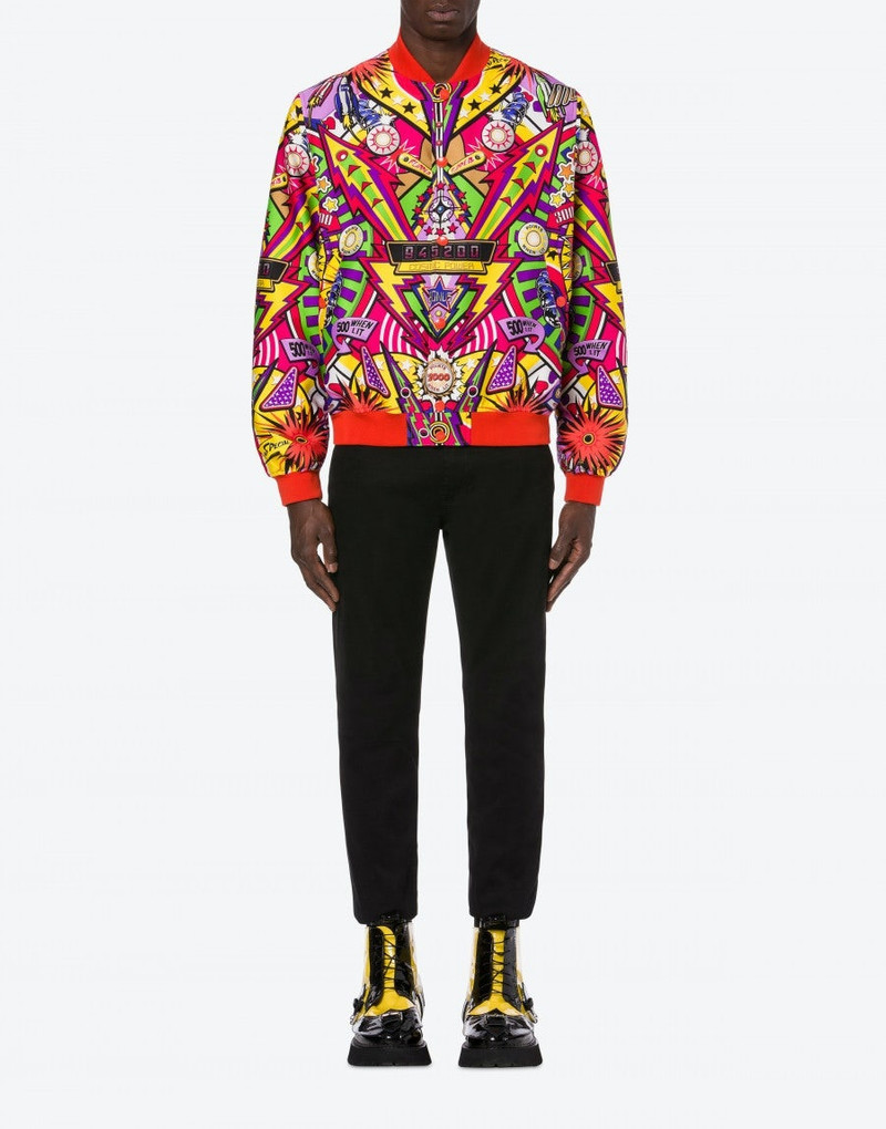 Moschino PINBALL PRINT NYLON BOMBER outlook