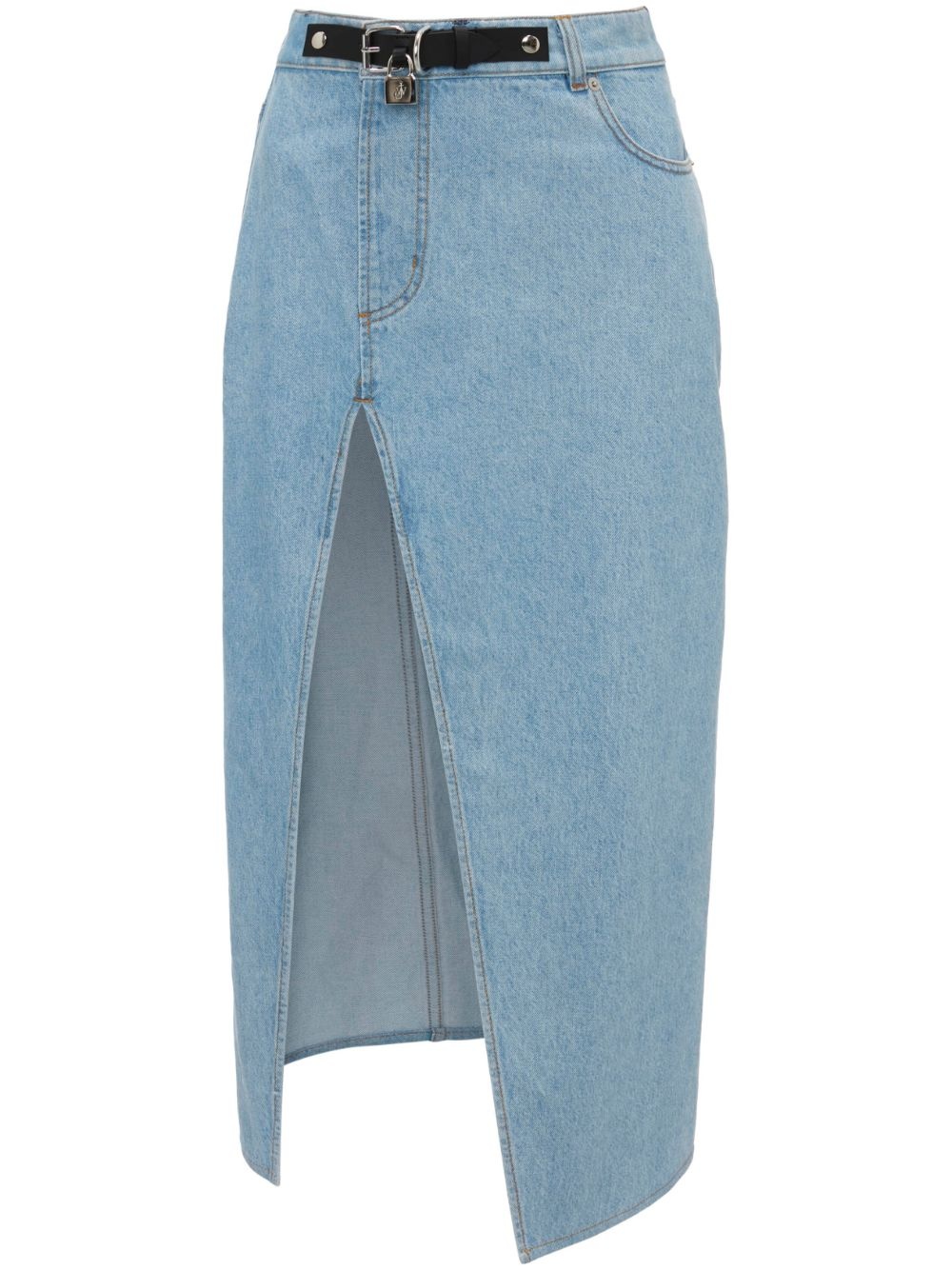 asymmetric denim midi skirt - 1