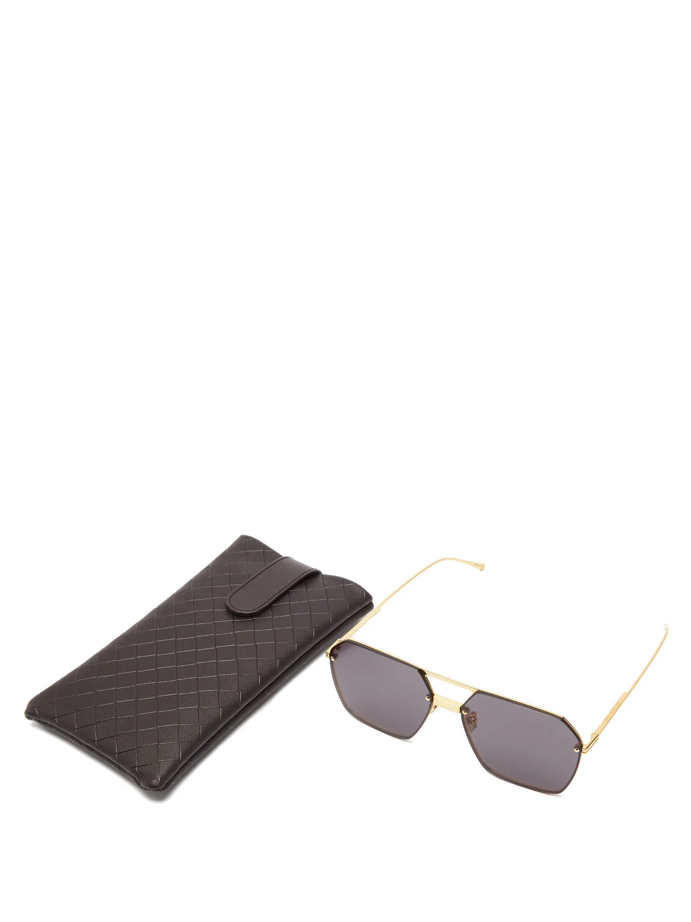 Angular aviator metal sunglasses - 5