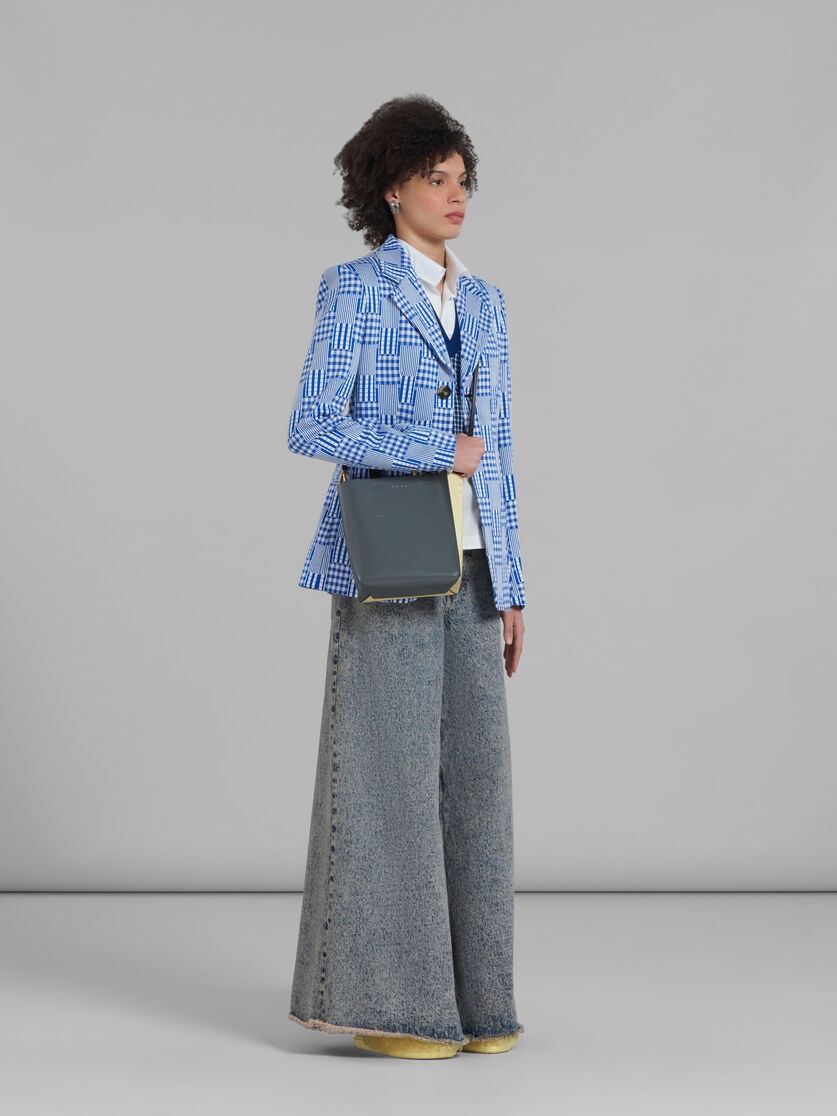 BLUE HALF-AND-HALF SLEEVELESS JUMPER - 5