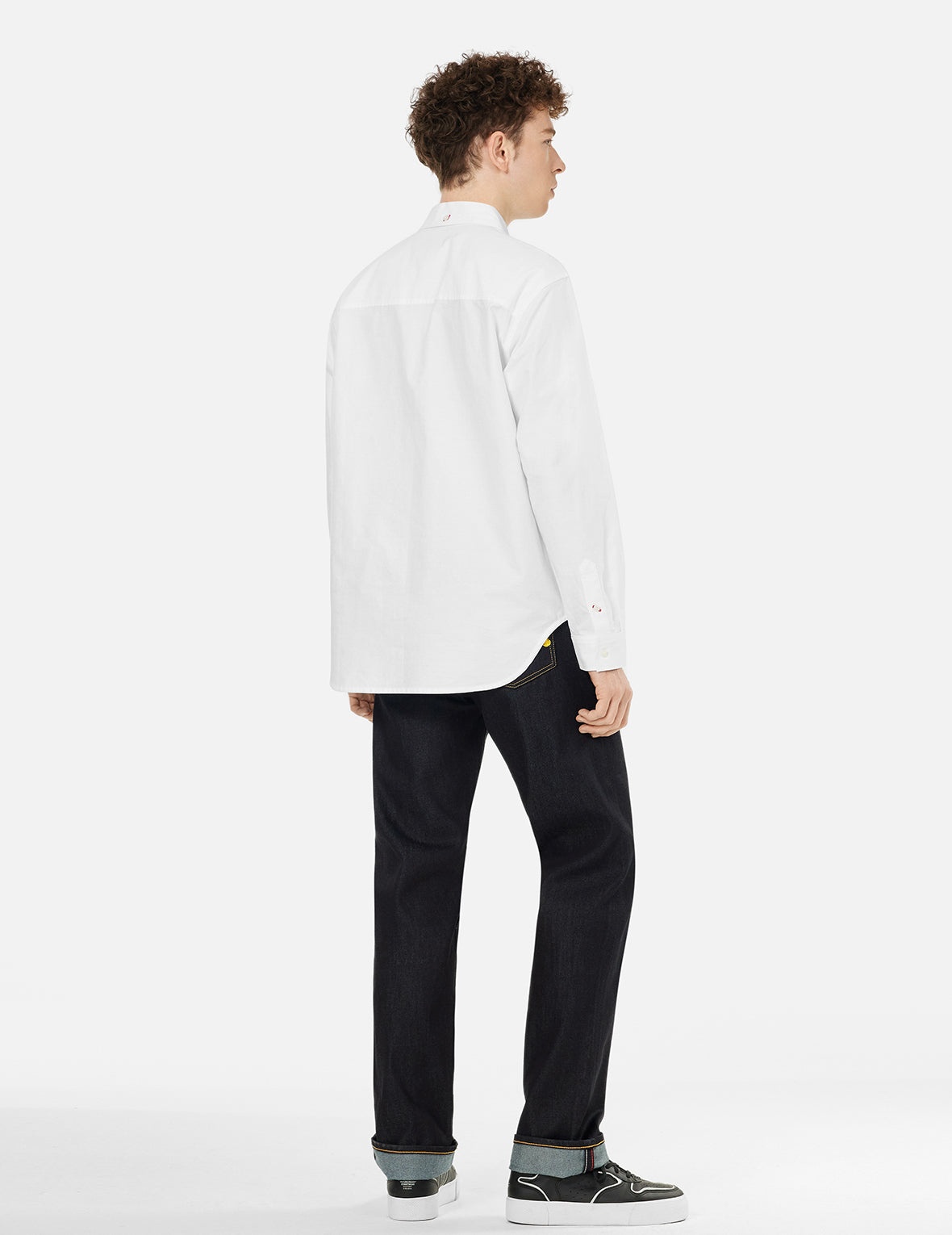 Seagull Embroidery Relax Fit Long Sleeve Oxford Shirt - 4