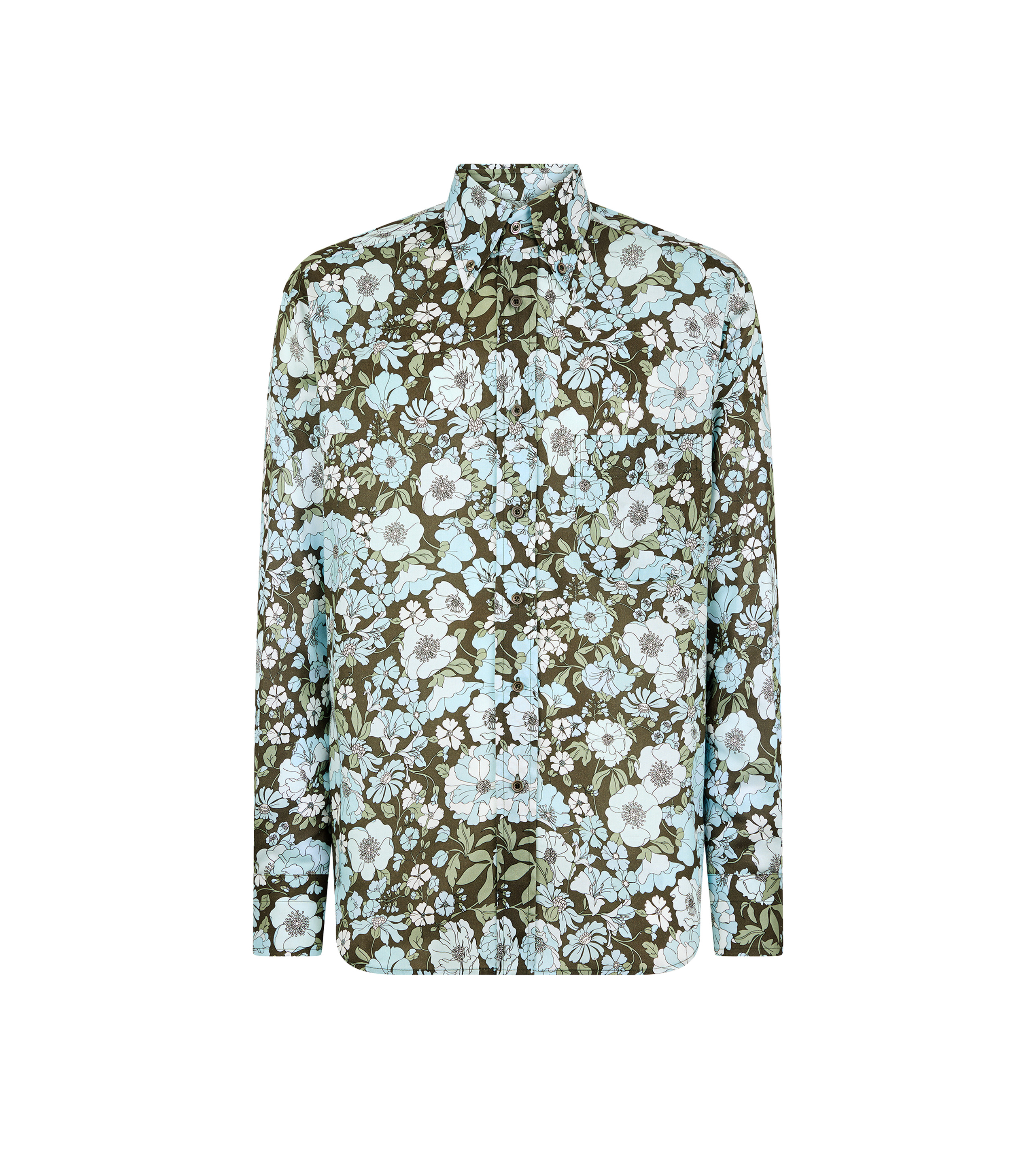 DELICATE FLORAL FLUID FIT SHIRT - 1