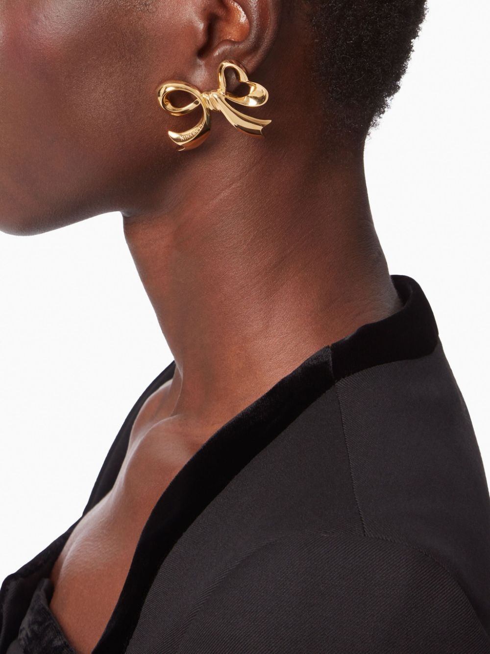 Bow polished-finish earrings - 2
