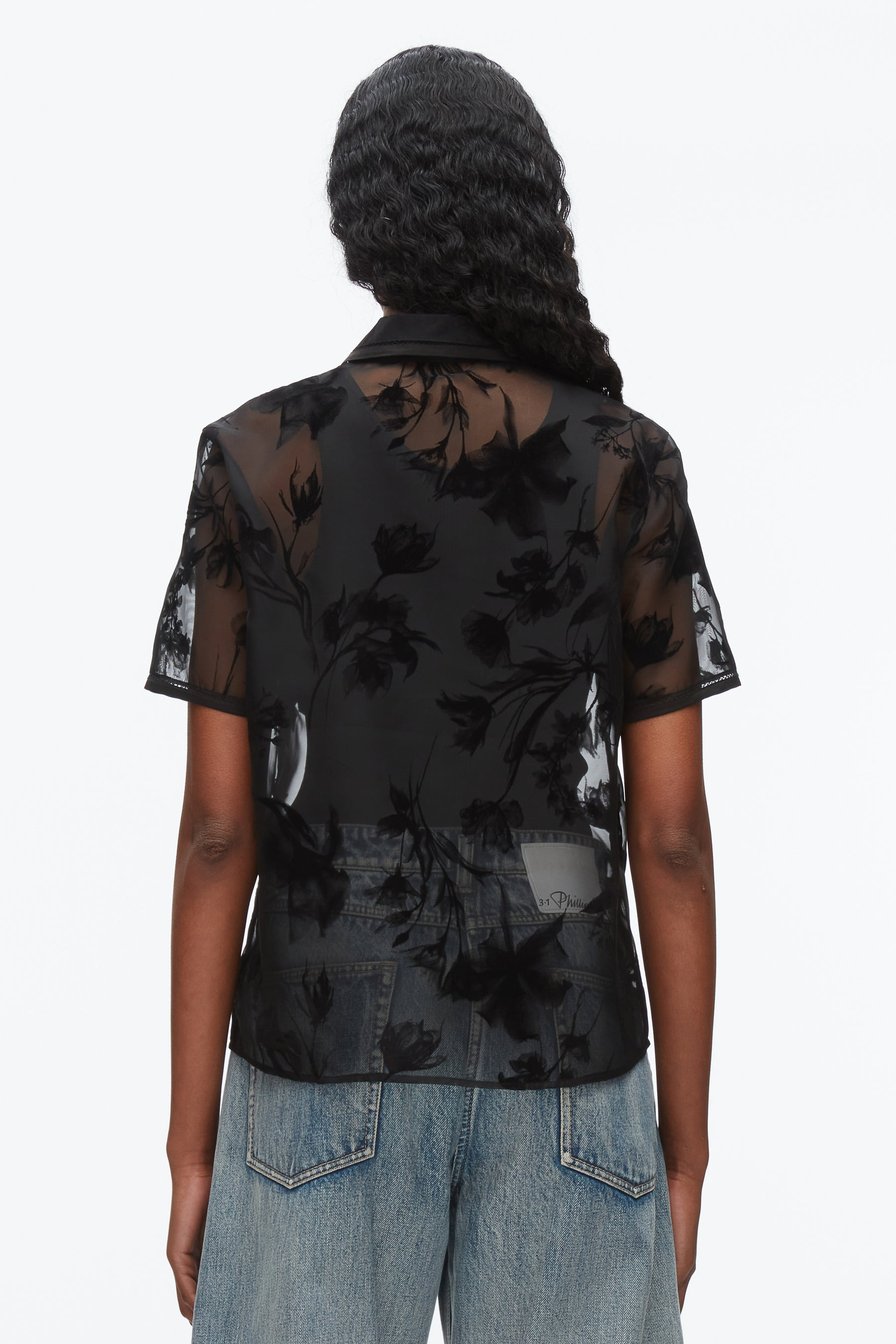 Flocked Organza SS Shirt - 6