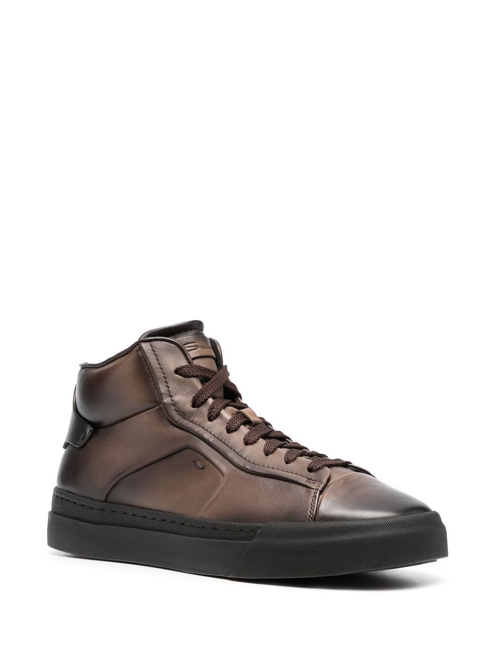 brushed-finish high-top sneakers - 2