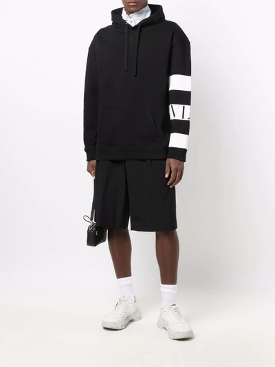 Valentino striped logo hoodie outlook