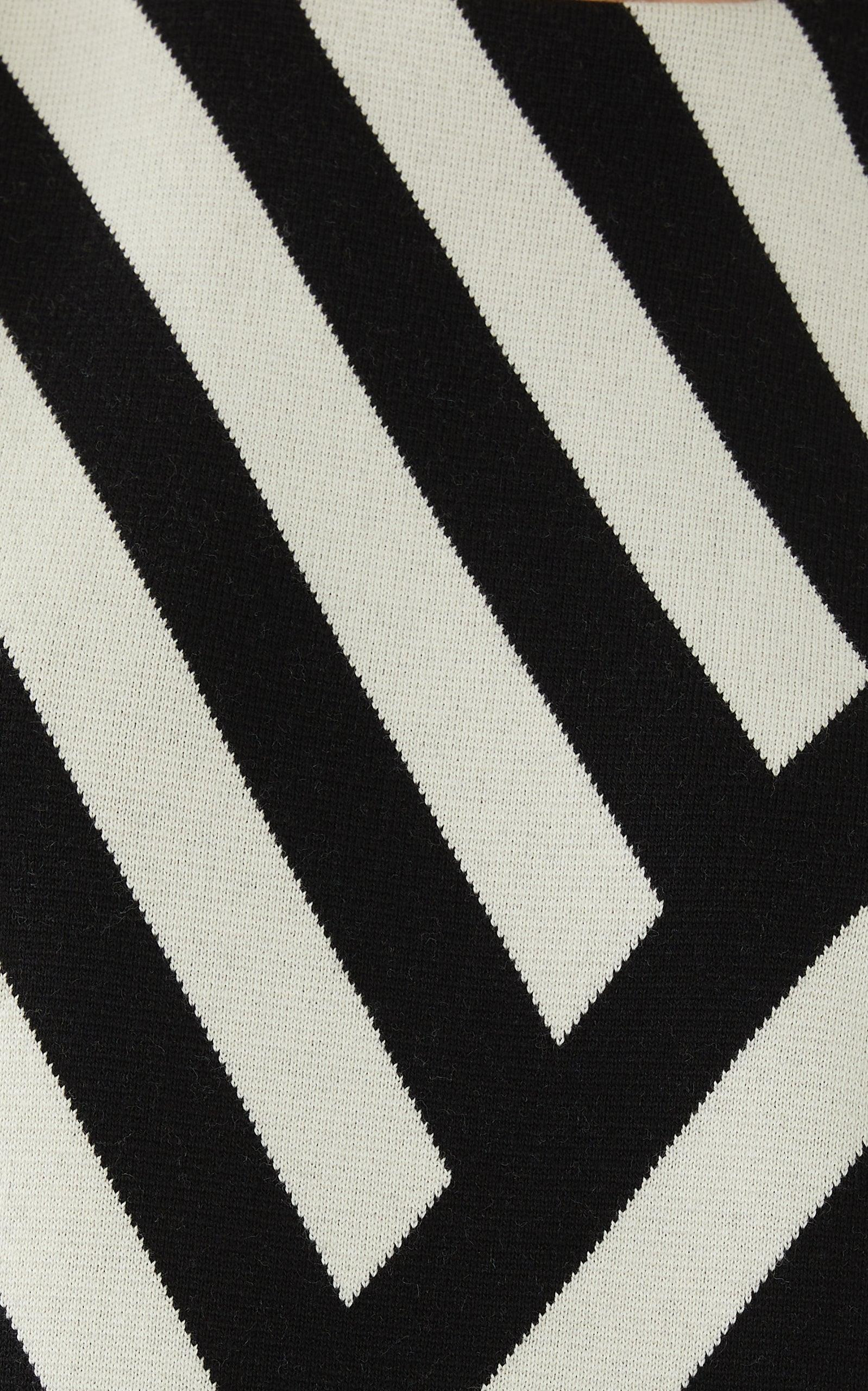 Striped Jacquard Sleeveless Dress - 6