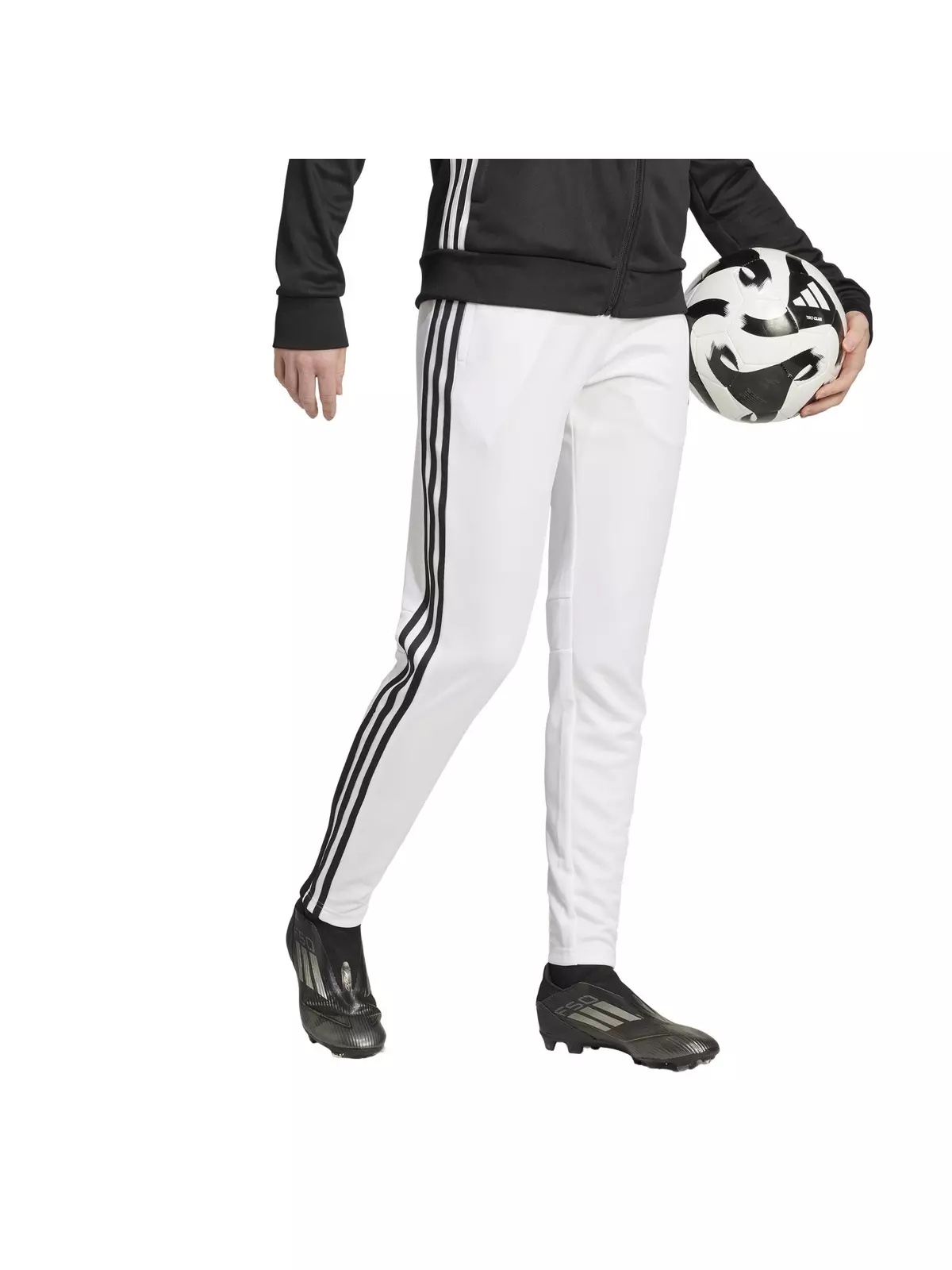 Women's Tiro 25 Essentials Training Tracksuit Bottoms -White/Black - 5