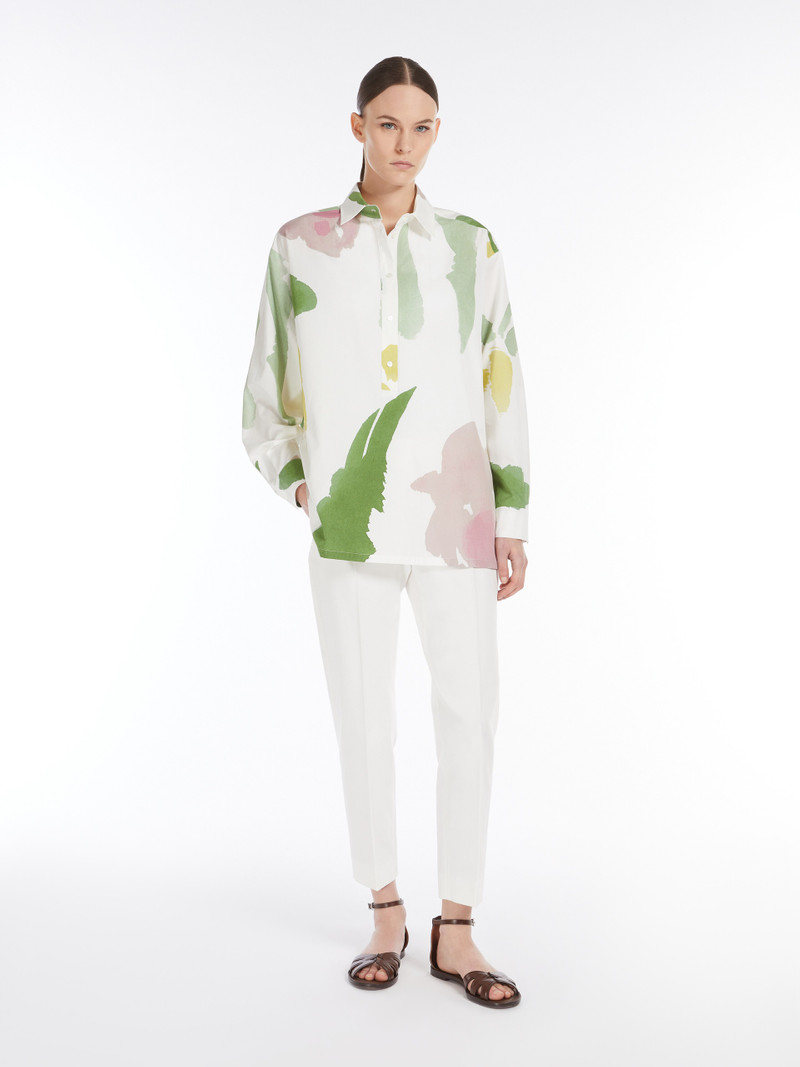 Max Mara LINCE1234 Stretch satin cropped trousers outlook