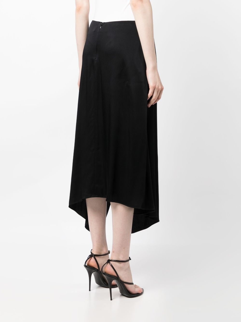 asymmetric high-waisted midi skirt - 4