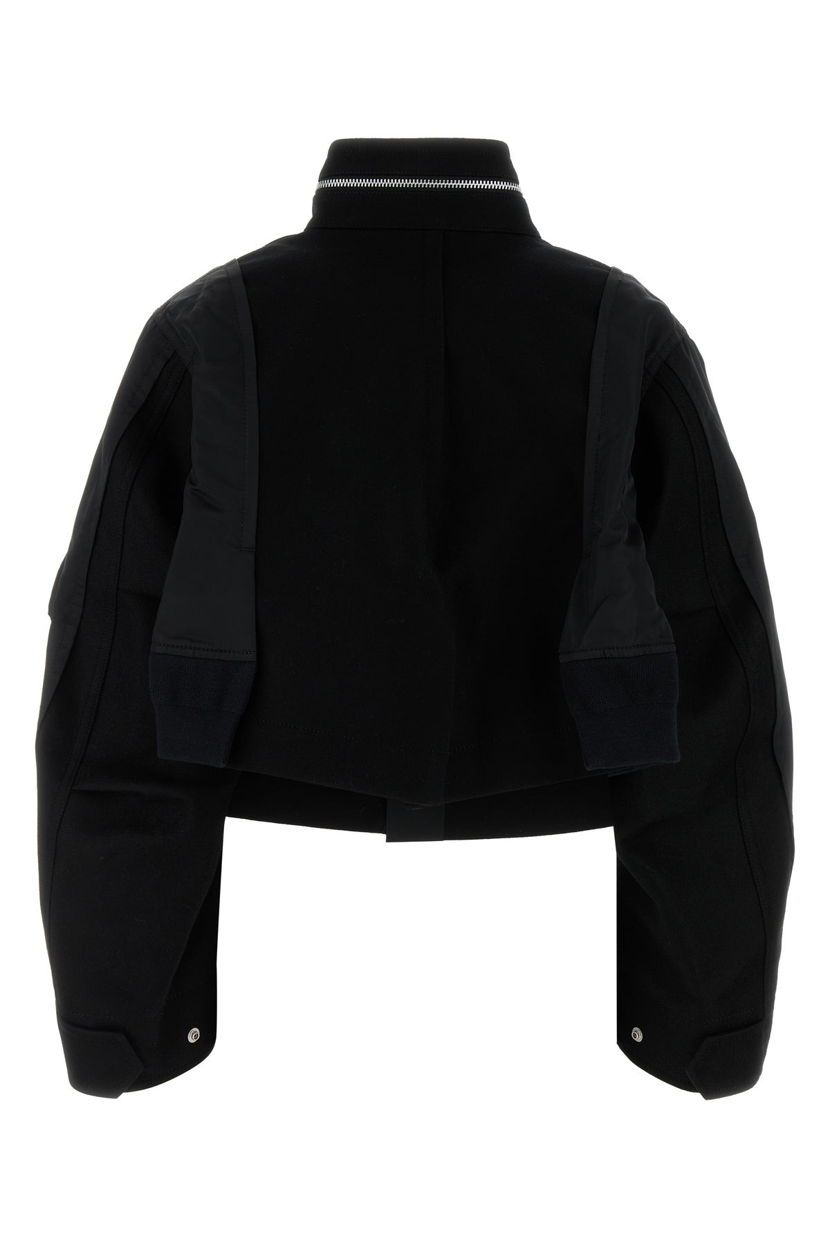 Black wool and nylon bomber jacket - 2