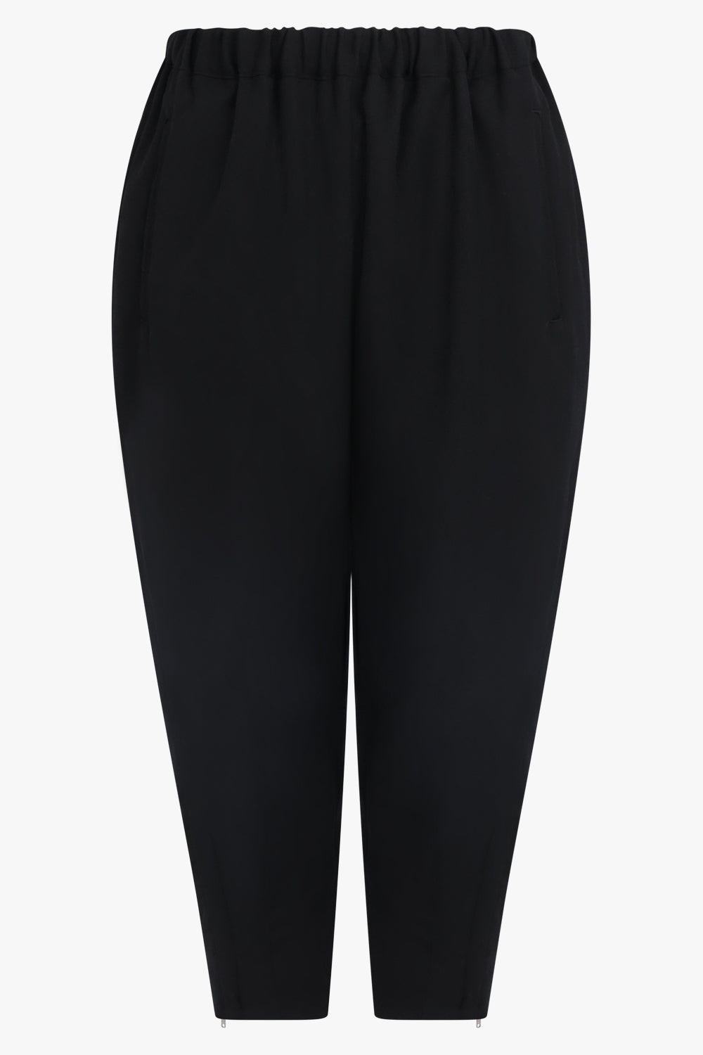 DRAPED RUCHED CROP PANT | BLACK - 1
