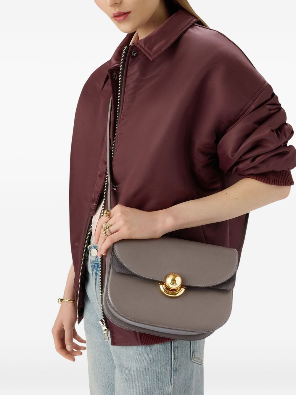 Sfera curved-flap cross body bag - 2