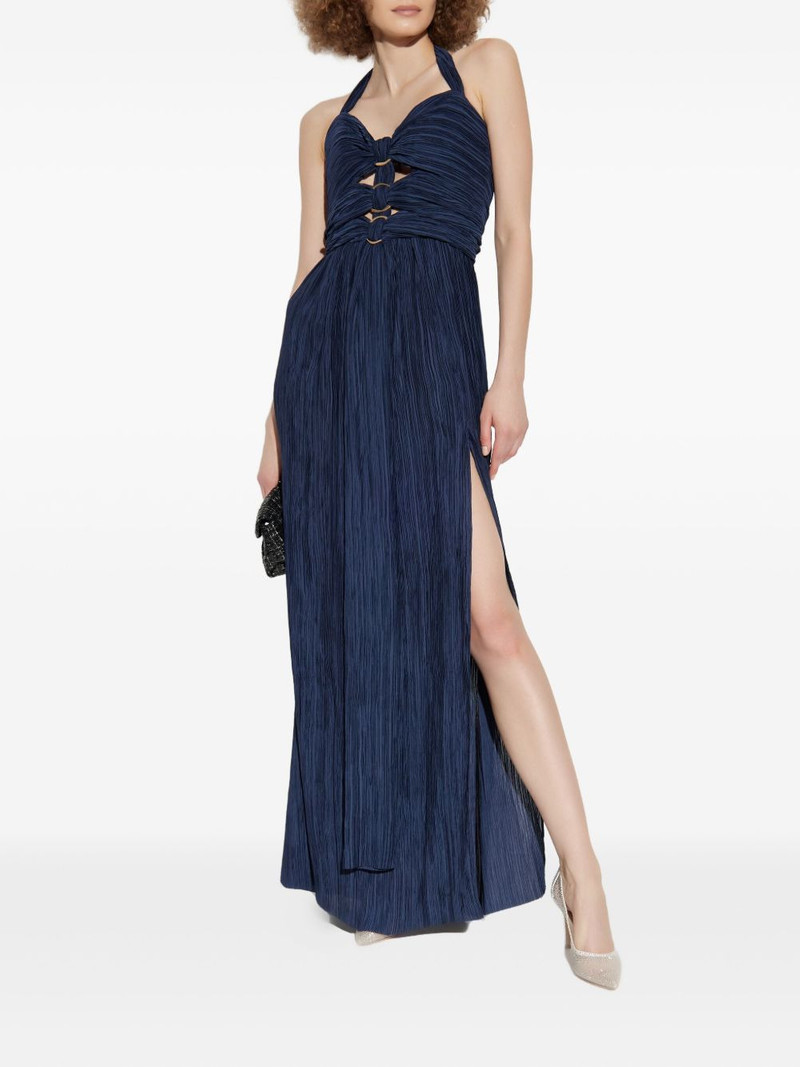 Cult Gaia Nailah pleated halter-neck ring-detail maxi dress outlook