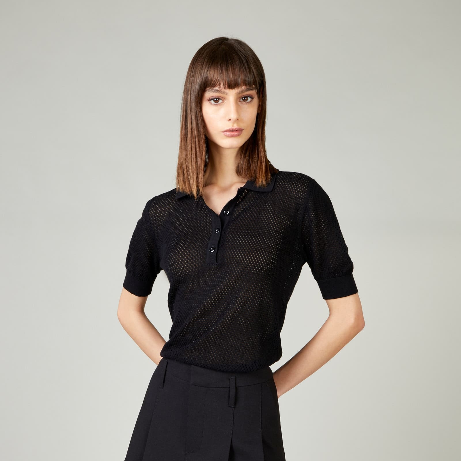 Honeycomb Polo Shirt Black - 3