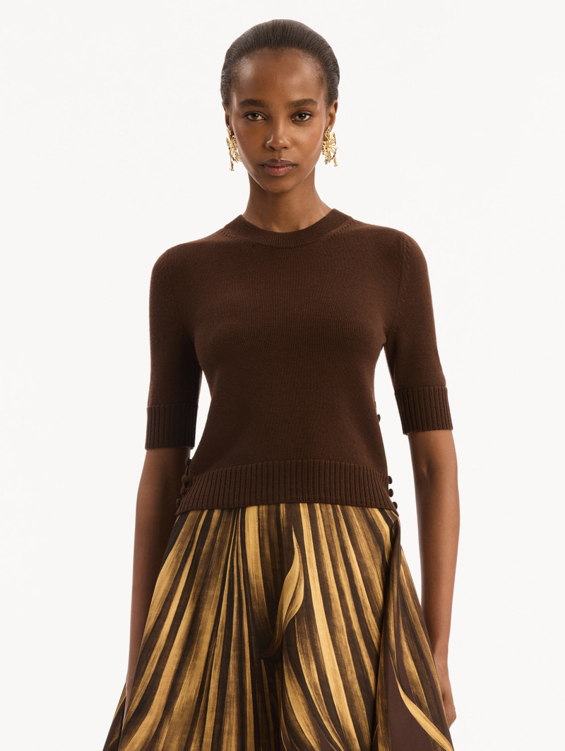 Oscar de la Renta BUTTON-DETAIL PULLOVER outlook