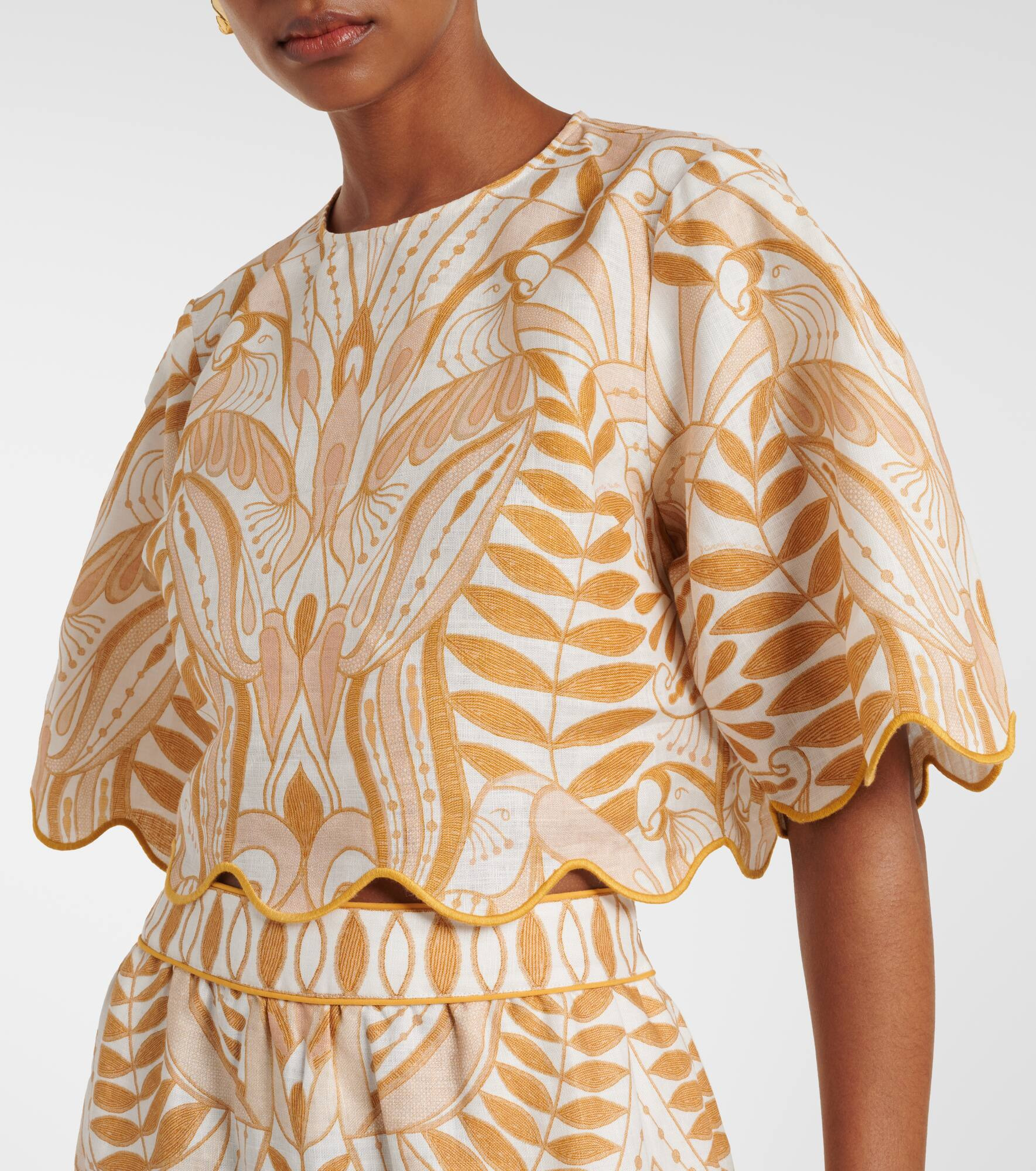 Printed linen top - 4