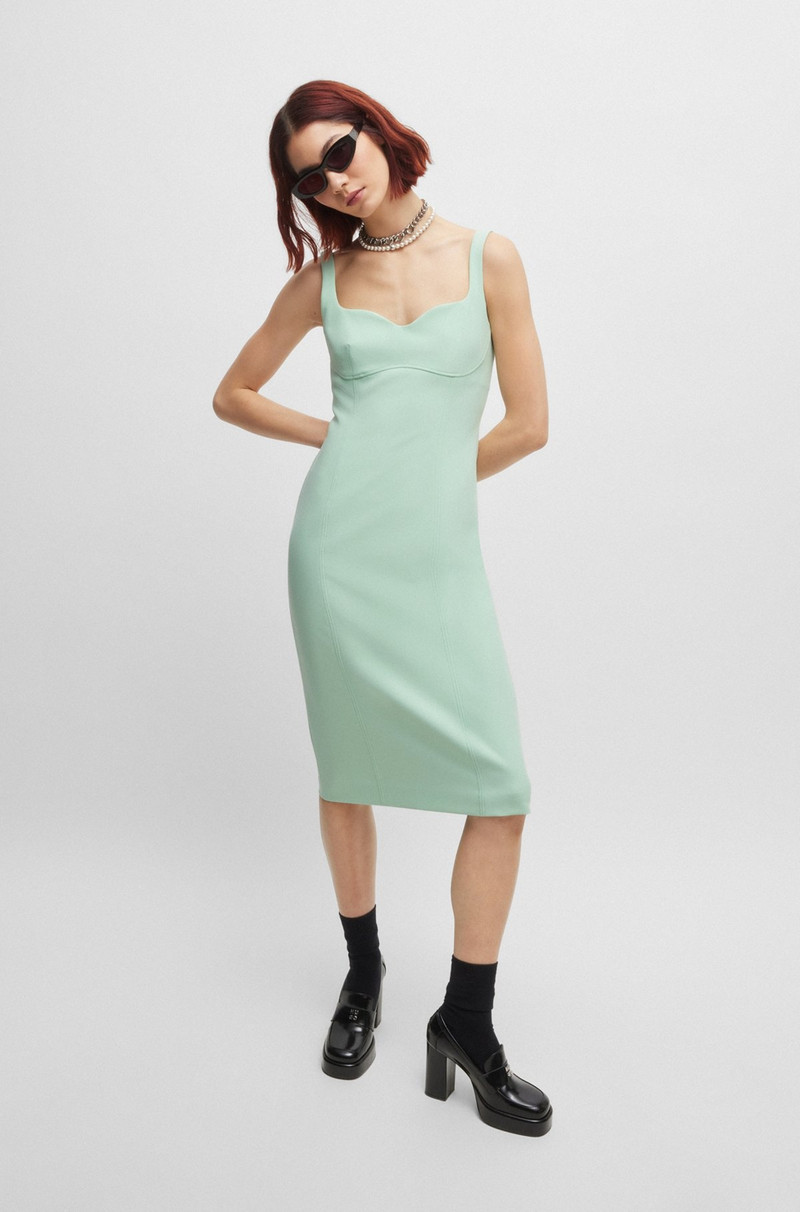 HUGO SLEEVELESS MIDI DRESS WITH SEAM DETAILS outlook