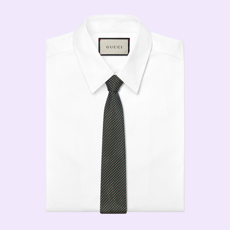 GUCCI Silk tie with Interlocking G detail outlook