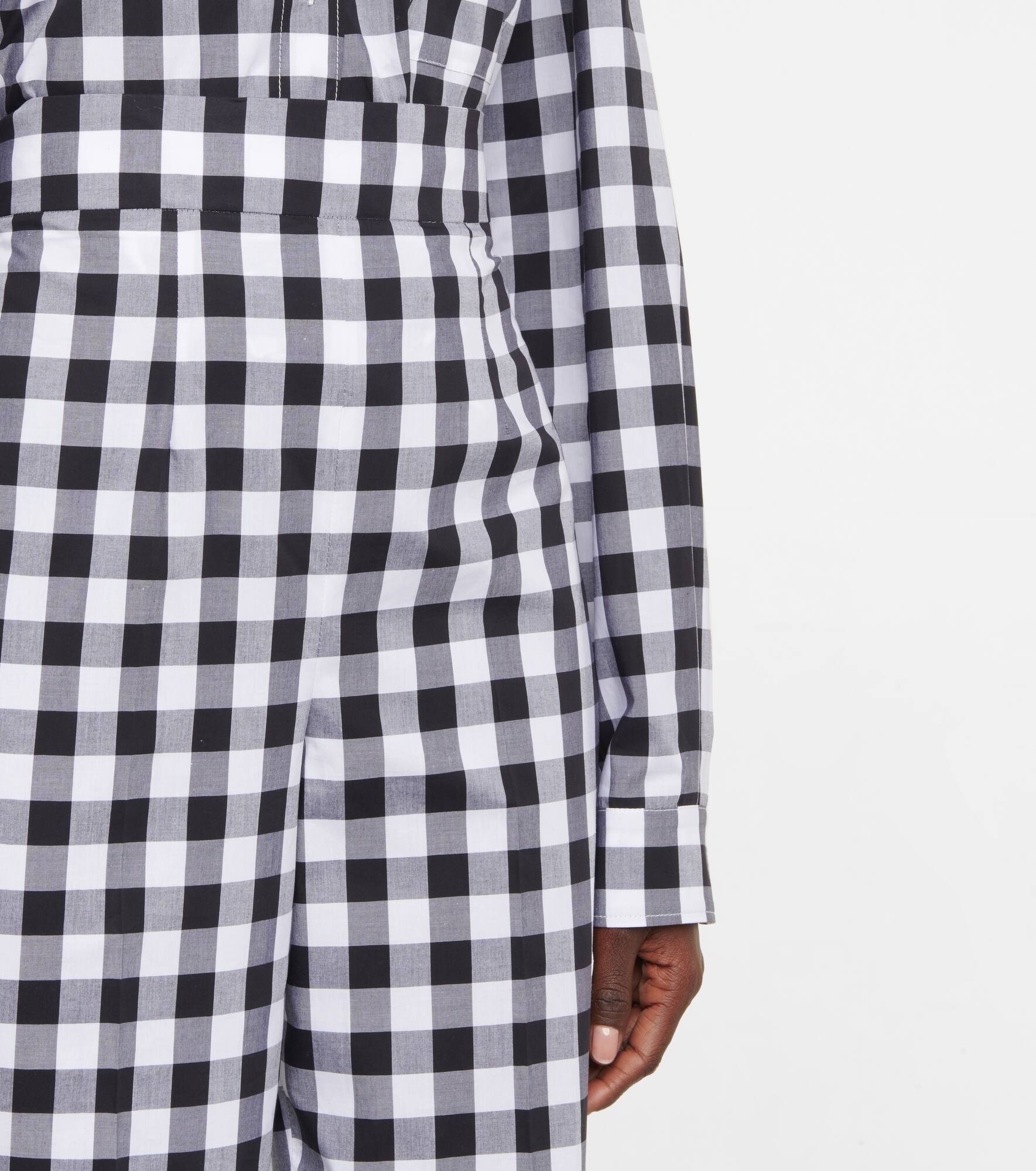 Gingham high-rise cotton pants - 4
